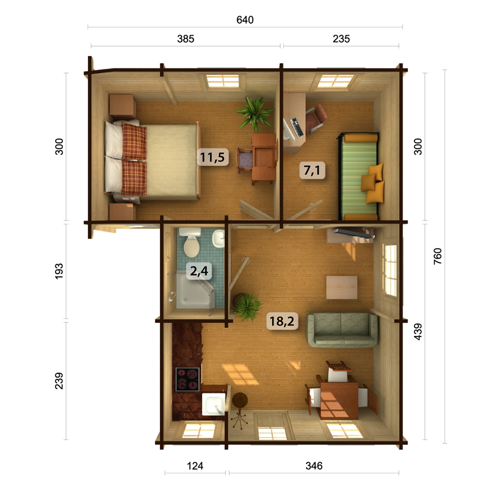 Hytte Palmako Emily 42 m2