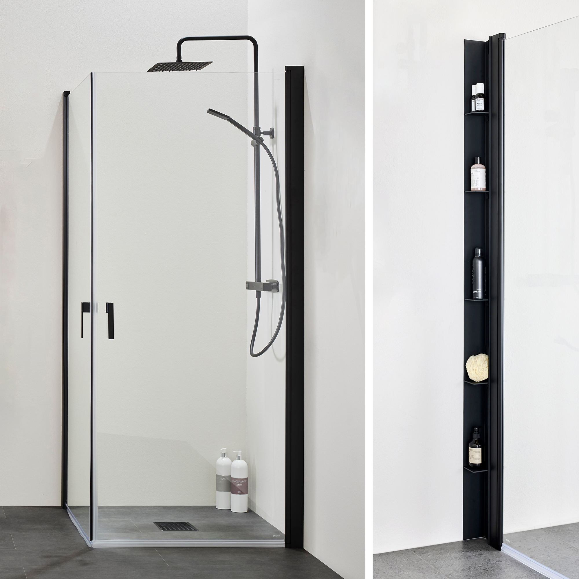 Duschpaket Hafa Duschh&ouml;rn Igloo Pro med Duschhylla Place