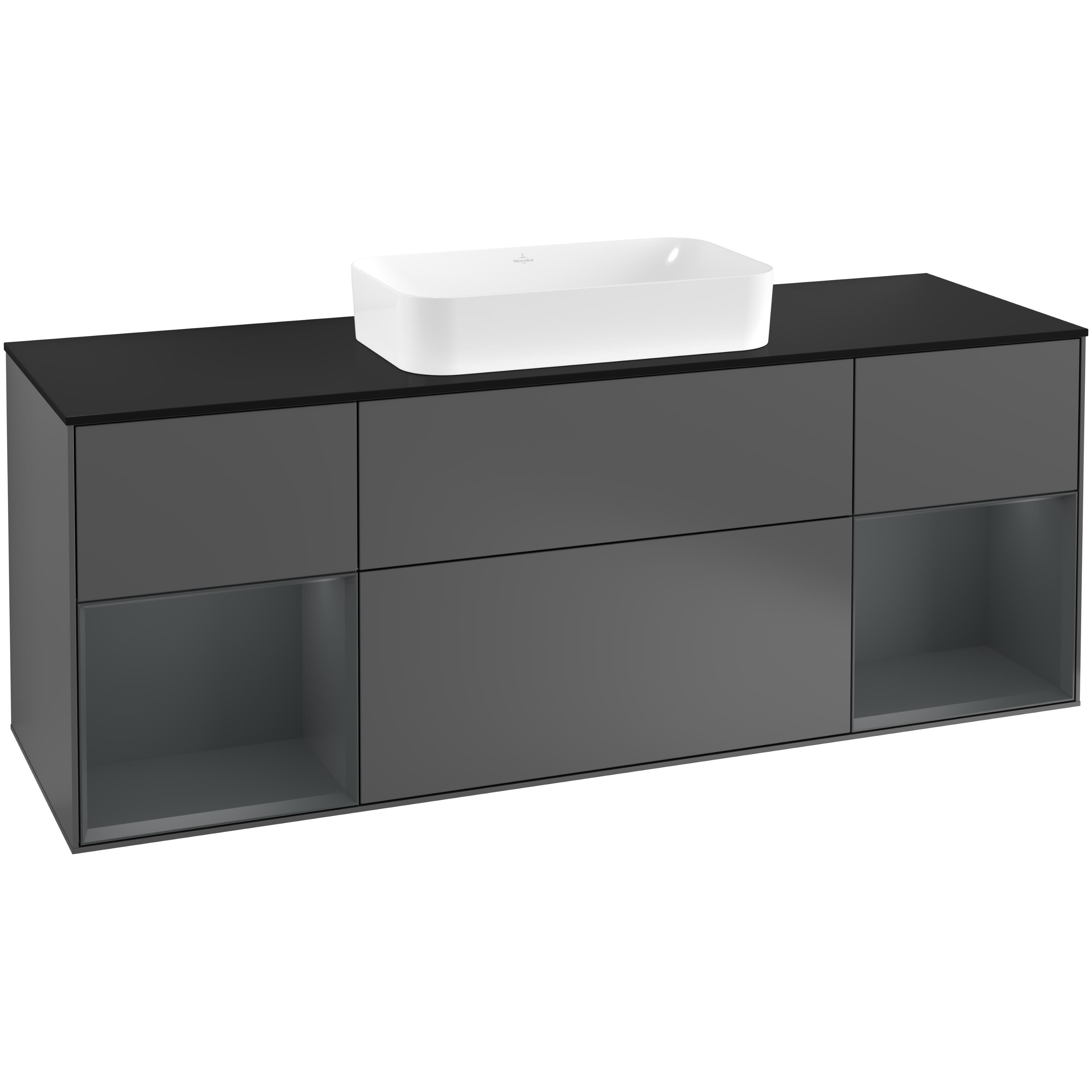 Tvättställsskåp Villeroy & Boch Finion med Två Hyllor och Bänkskiva för Fristående Tvättställ