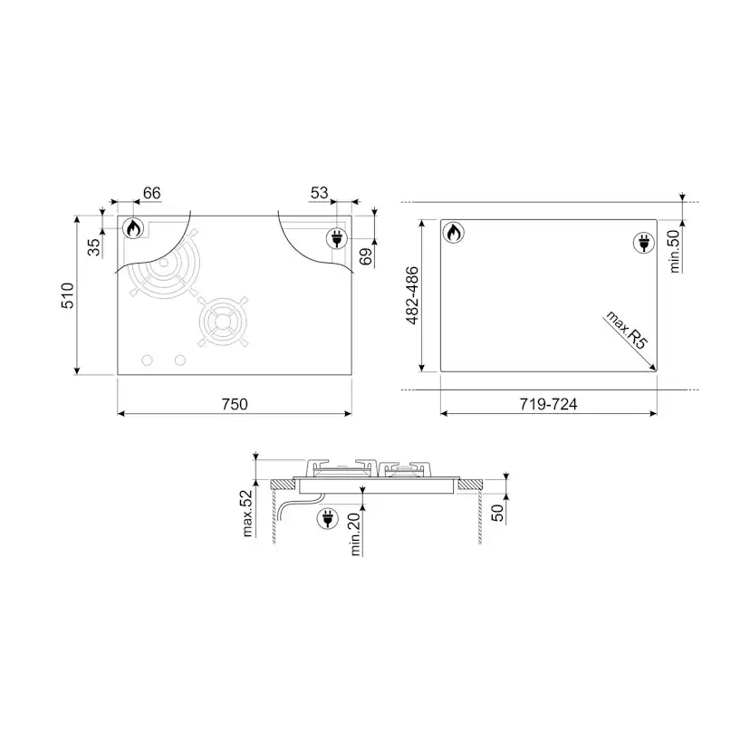 Kombinasjonstopp Smeg Classic PM3743D