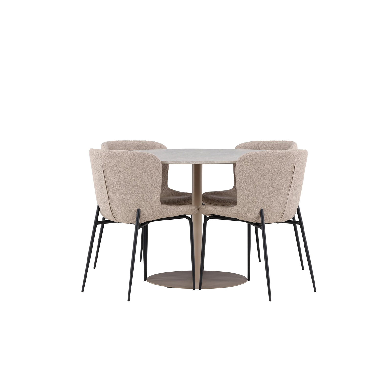 Spisegruppe Venture Home Lycke Ø110 med 4 stk Modesto Stoler