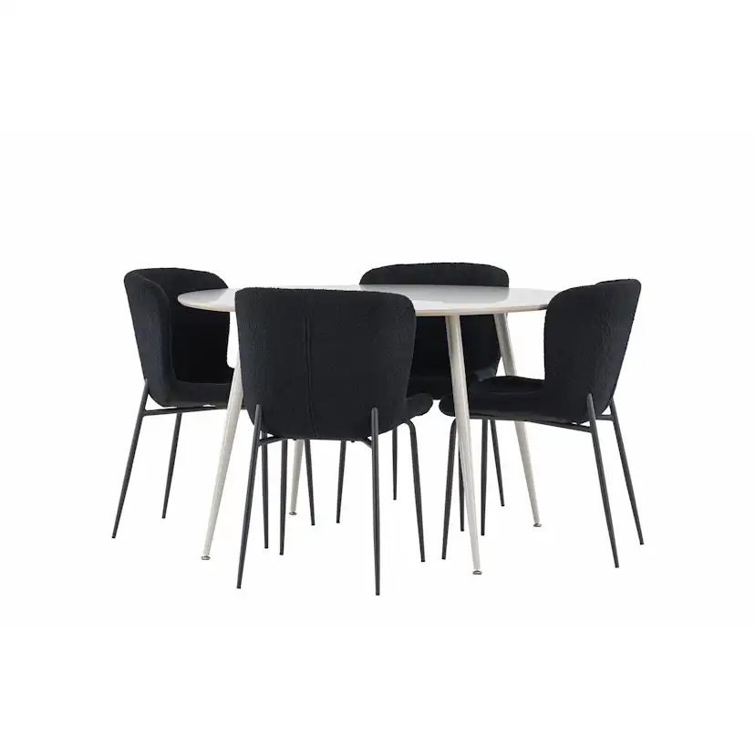 Spisegruppe Venture Home Plaza Ø120 med 4 stk Modesto Stoler