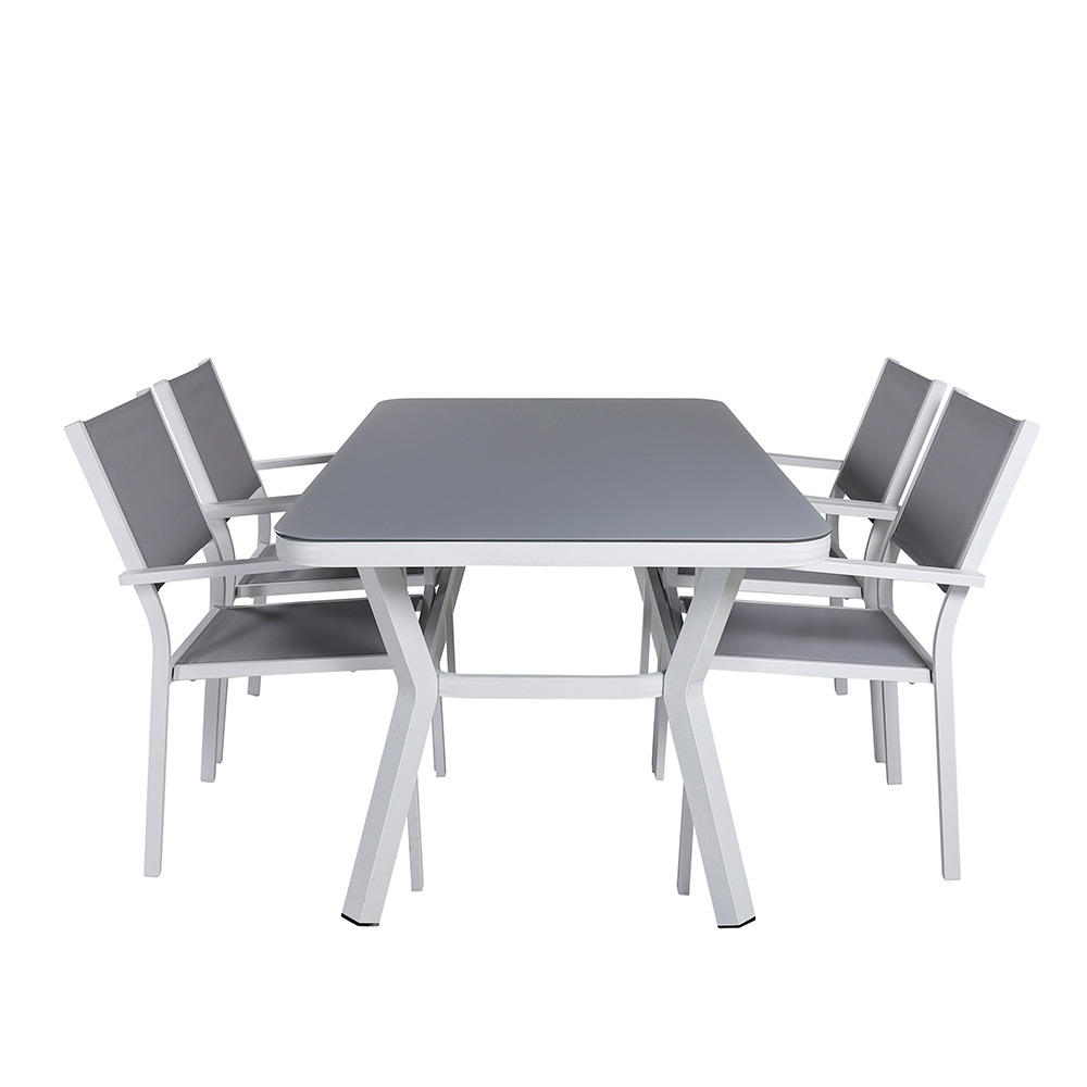 Spisegruppe Venture Home Vyn Hvit med 4 Curz Stablebare Spisestoler