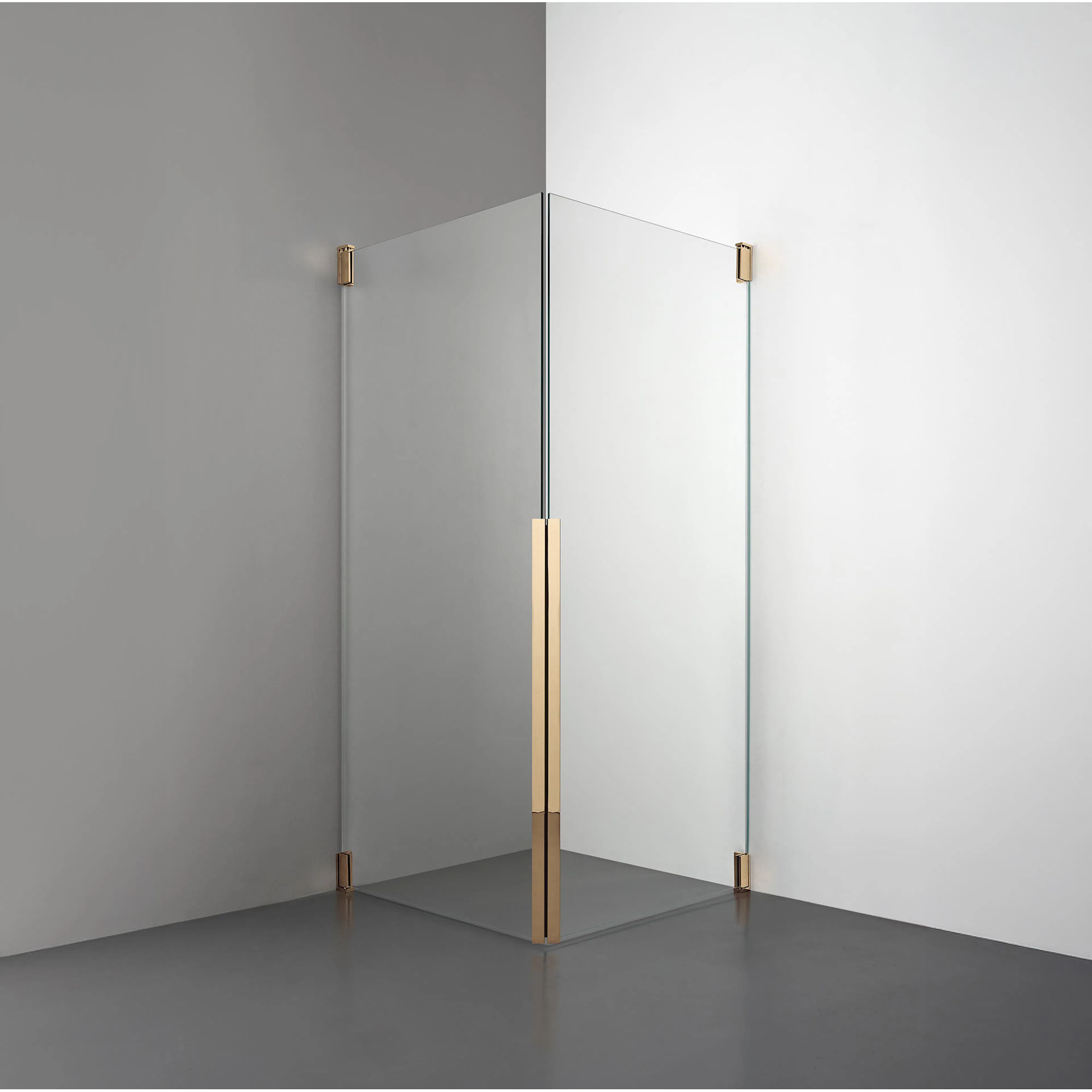 Duschhörn Rooh R2 Dörr+Dörr 800x800, Klart, Mässing