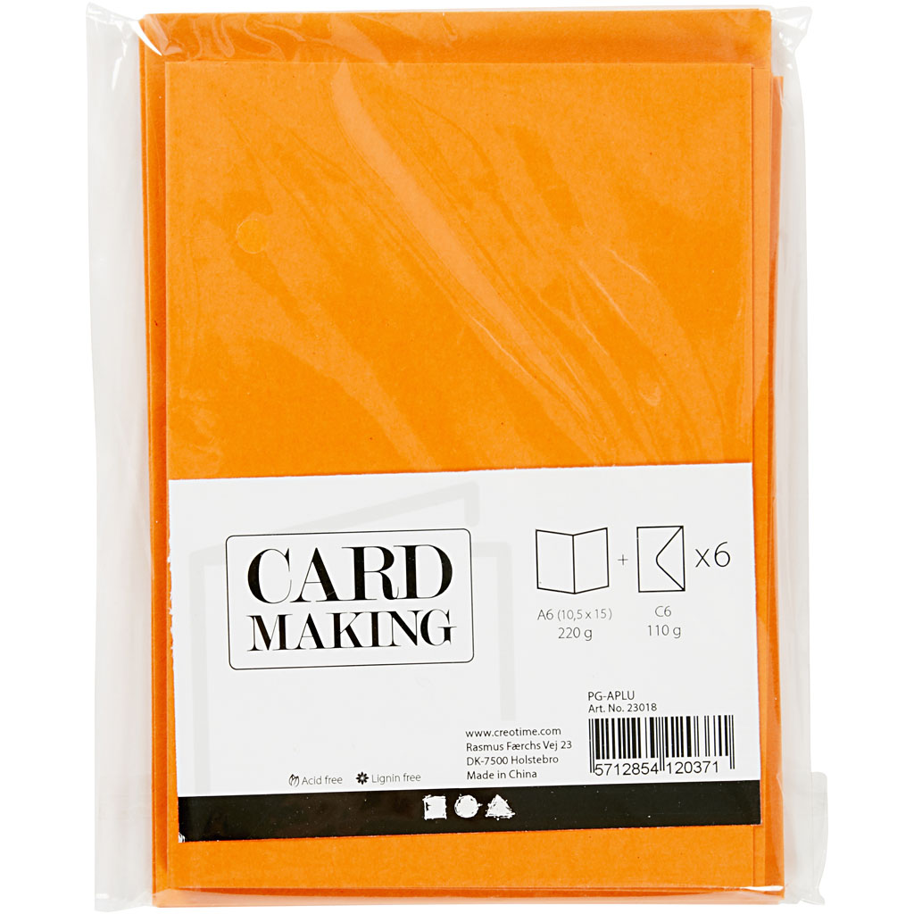 Kort Creativ Company og Konvolutt Kort str 10,5x15 cm Konvolutt str 11,5x16,5 cm 6 stk 1 Pk