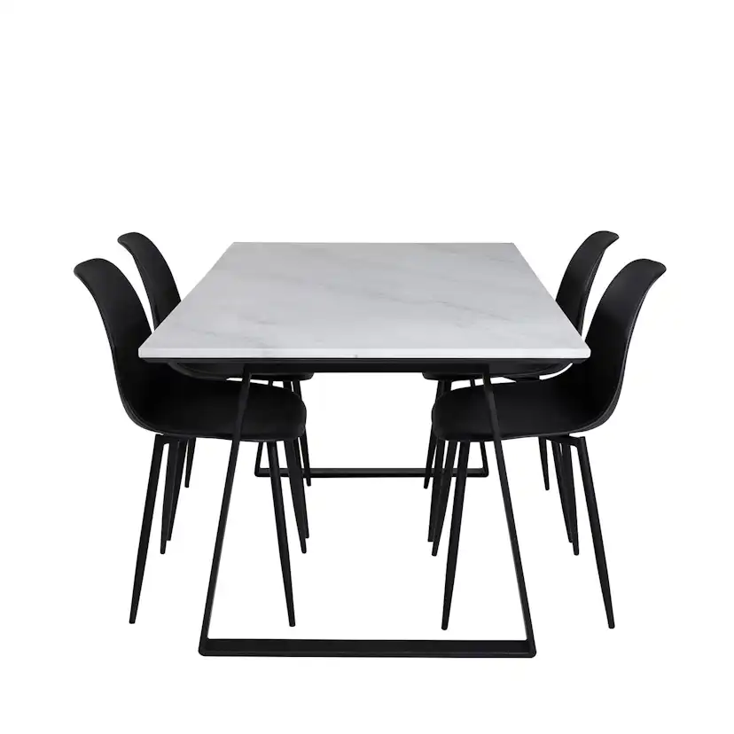 Spisegruppe Venture Home Estelle 140 med 4 Pop Stoler
