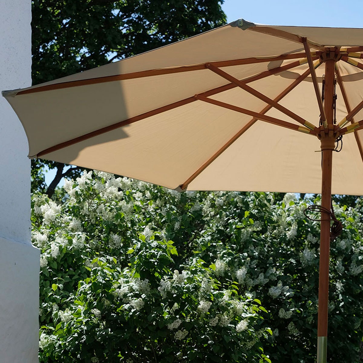 LYXPARASOLL TRÄ 330 CM NATUR Beige