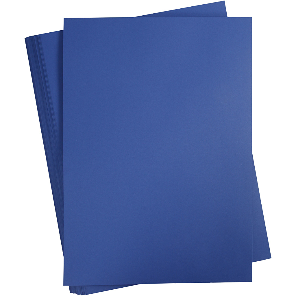 Färgad kartong, midnattsblå, A2, 420x600 mm, 180 g, 100 ark/ Midnattsblå, 100 st