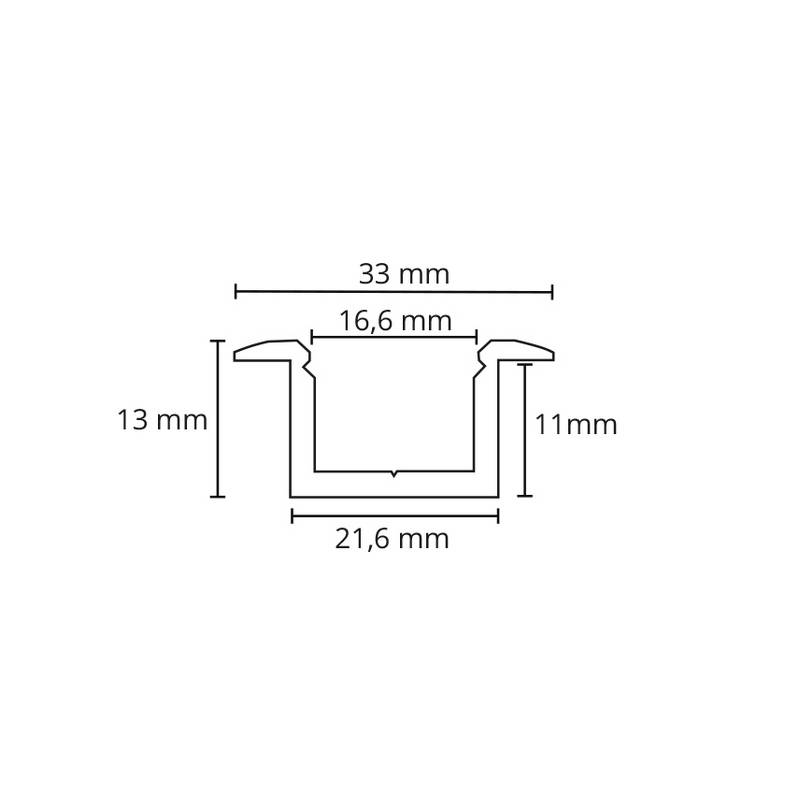 Profil SG ARMATUREN Innfelt Stripline 1,8M V