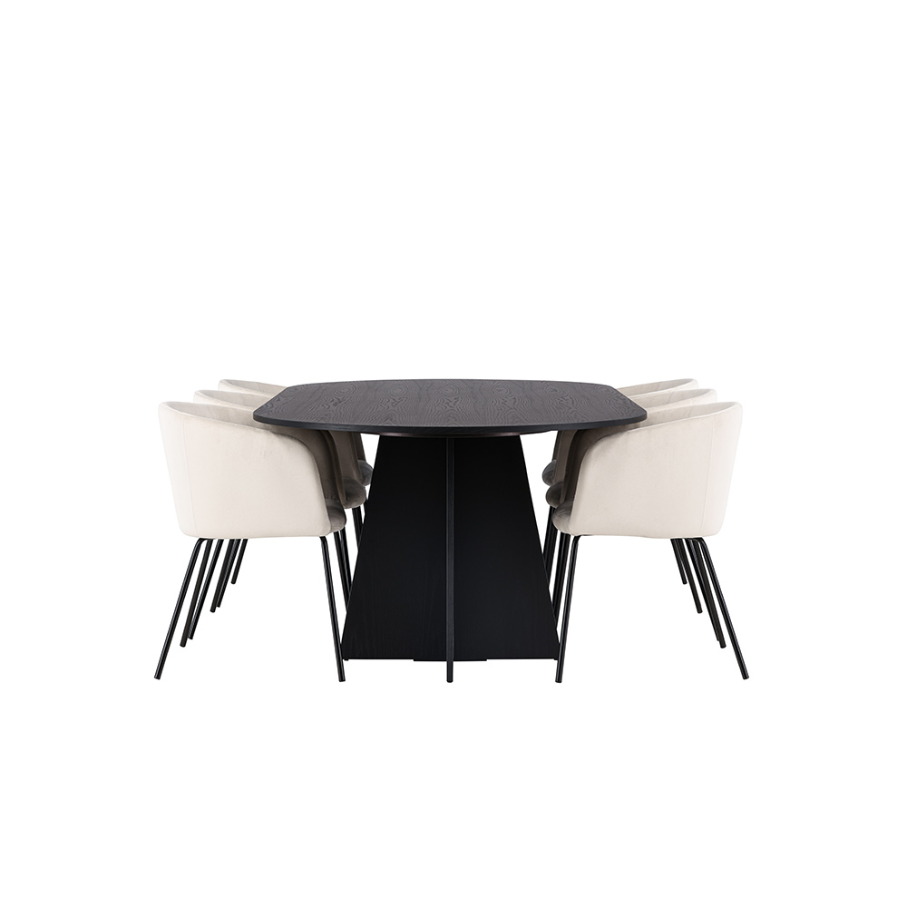 Spisegruppe Venture Home Bootcut Oval med 6 Berit Stoler