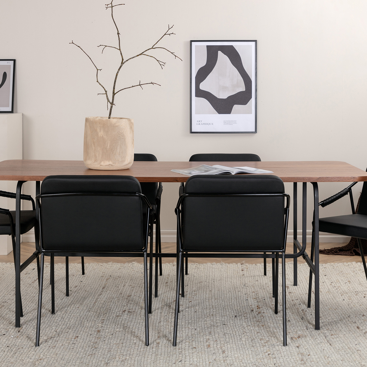 Spisegruppe Venture Home Chicago Spisebord og Tjärö Spisestol Brun
