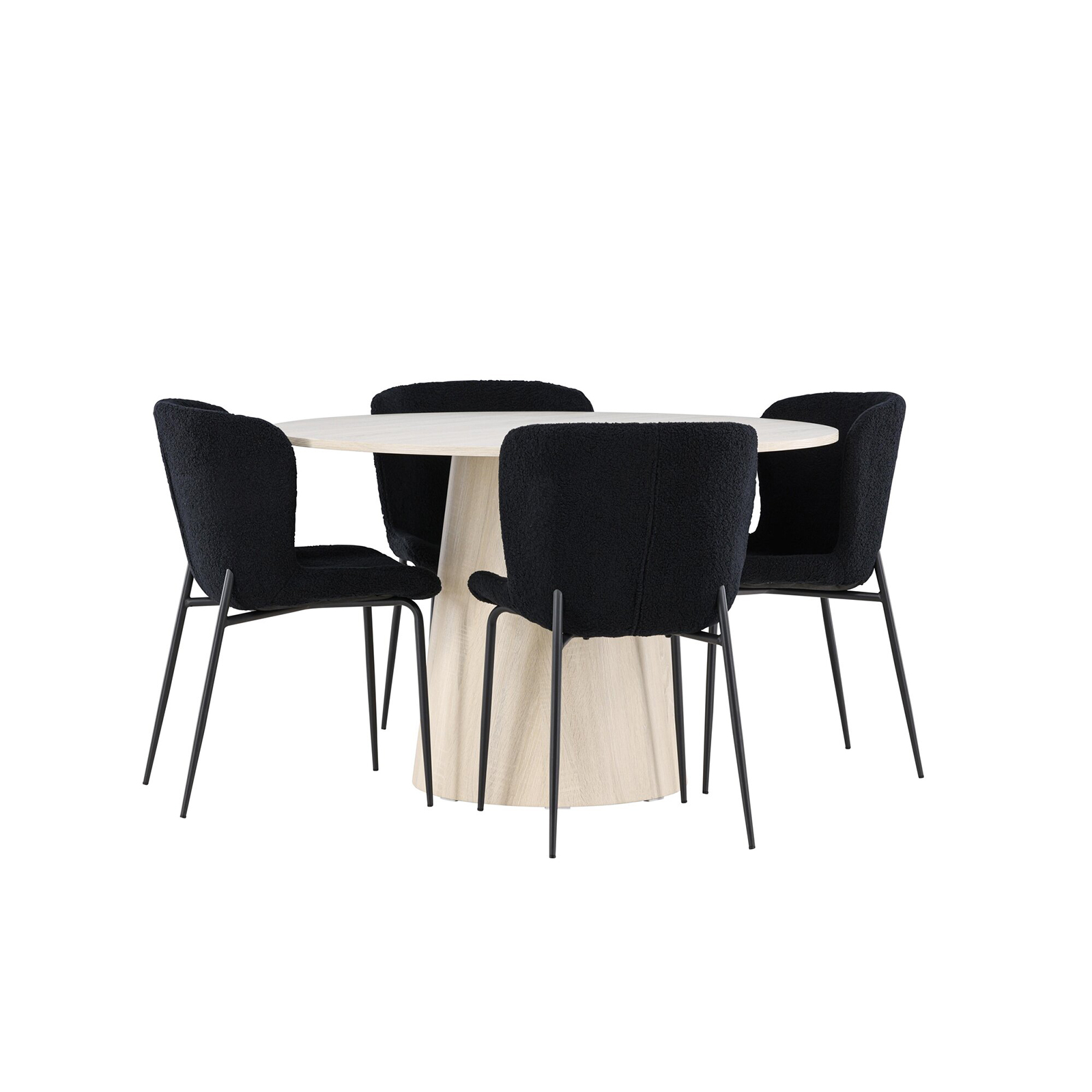 Spisegruppe Venture Home Lanzo Ø120 med 4 stk Modesto Stoler