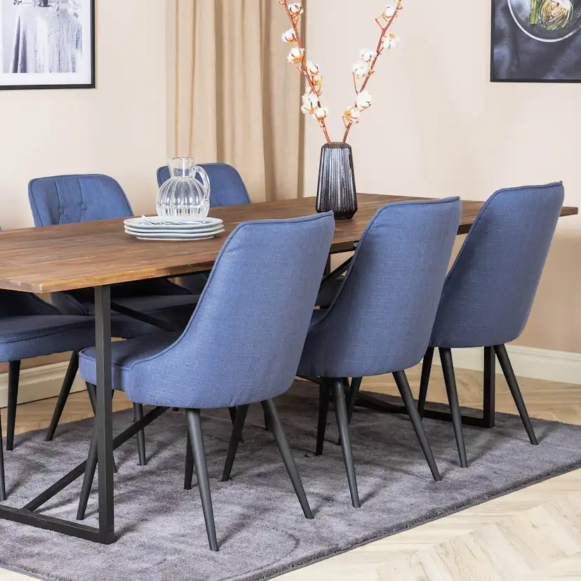 Spisegruppe Venture Home Peo med 6 Vera Stoler