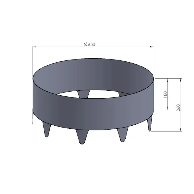 Hagering Skotte Garden Sort 26cm Høy ⌀65 cm