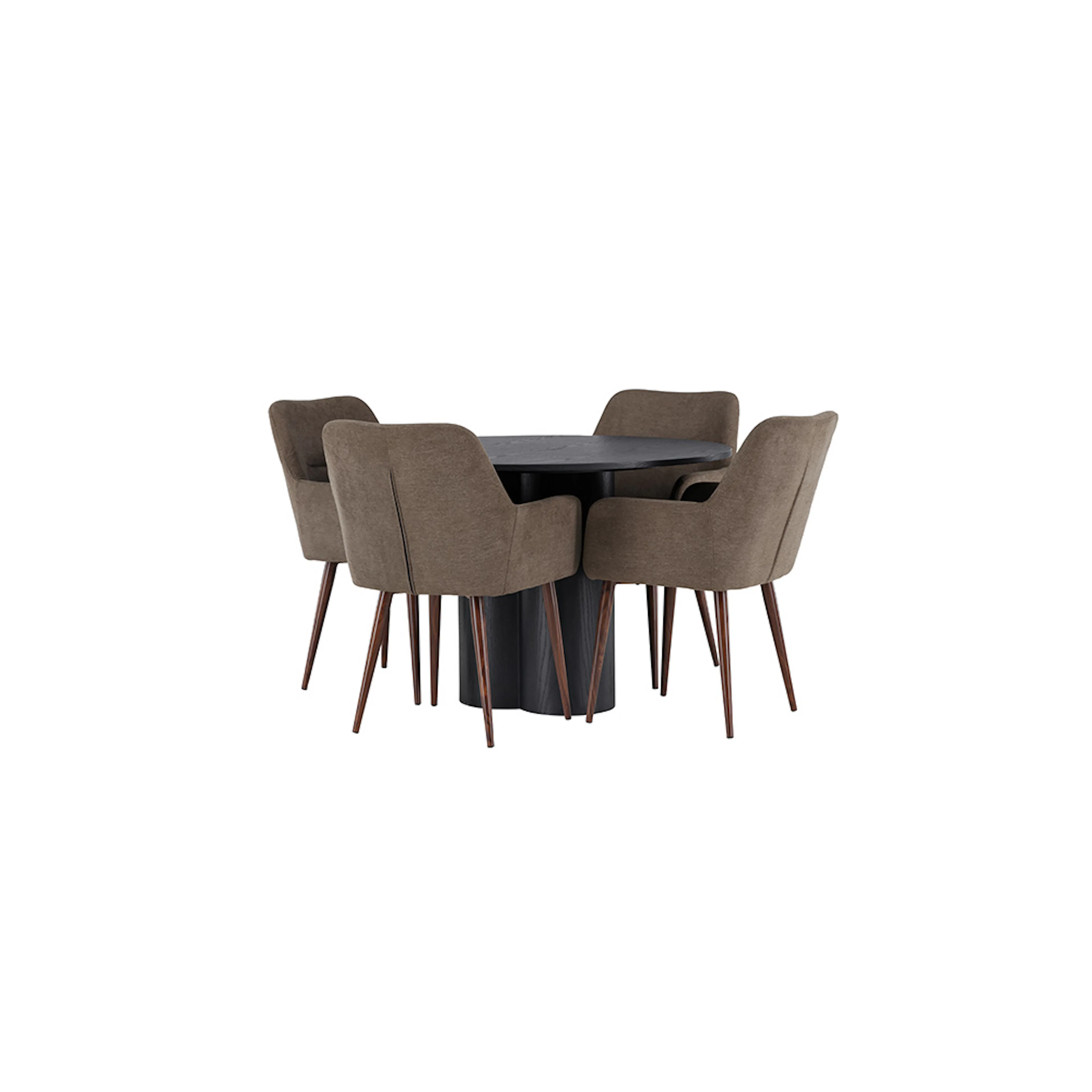 Spisegruppe Venture Home Olivia Ø110 cm med 4 stk Tomorrow Stoler