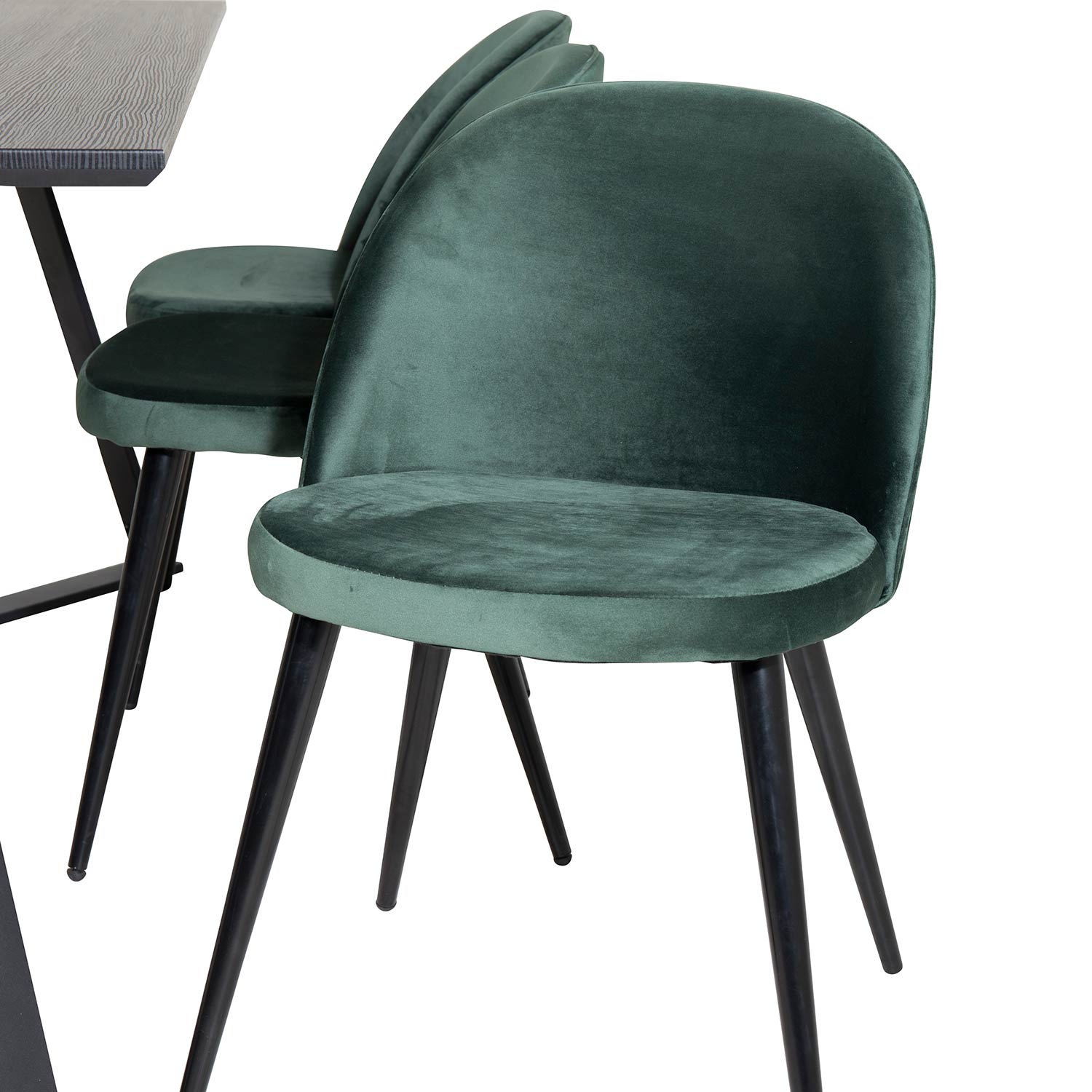 Spisegruppe Venture Home Madde med 6 Valentina Stoler Fløyel