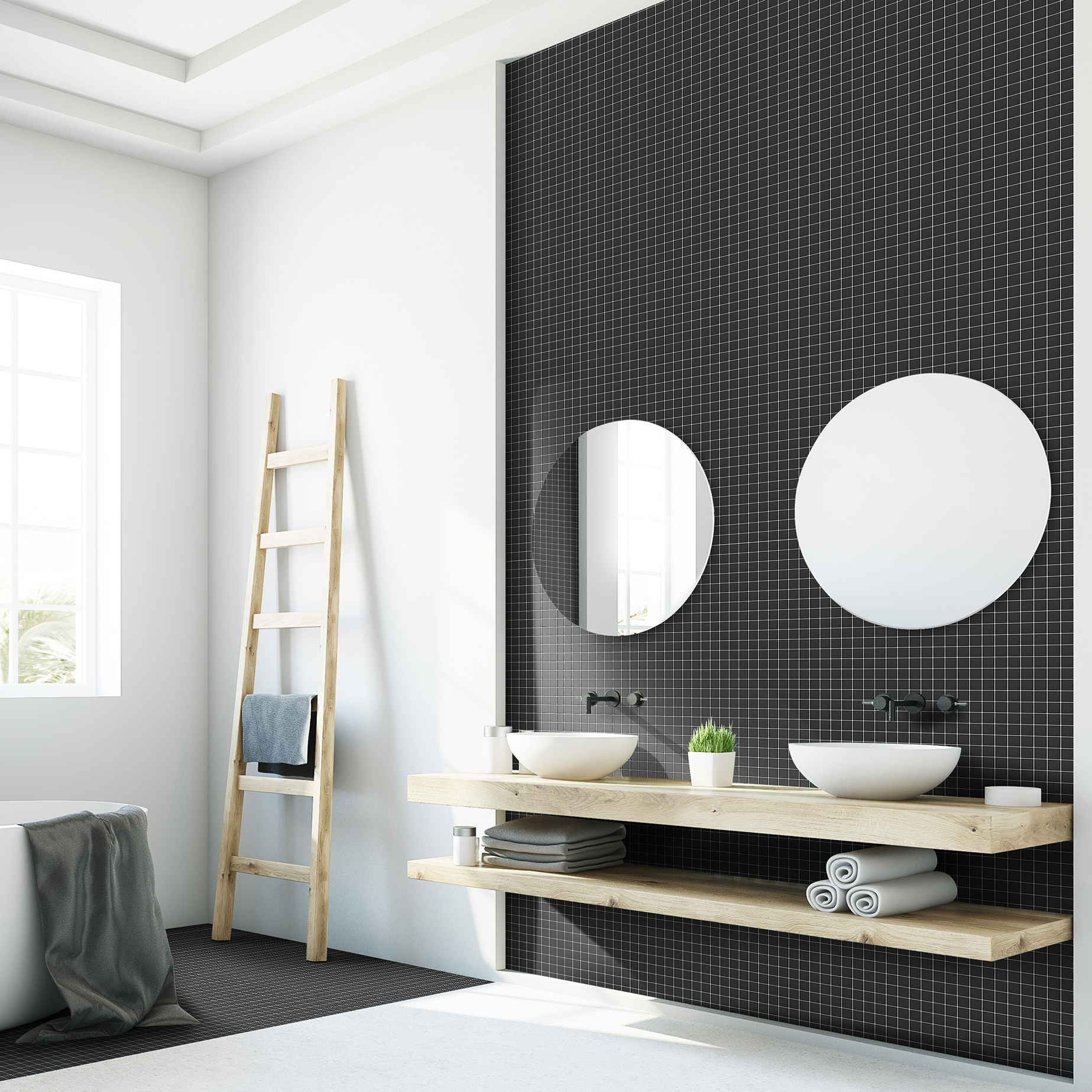 Mosaik Arredo Titan Svart Blank 2,5x2,5 cm