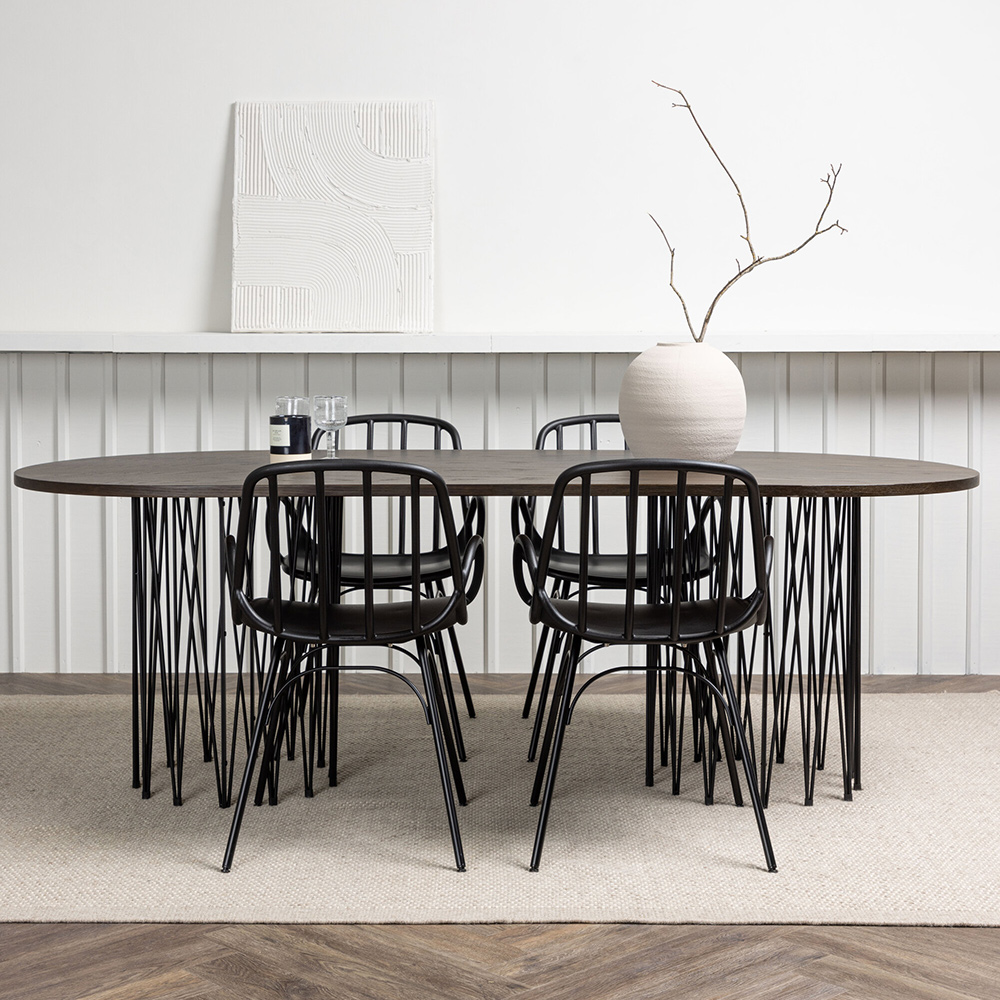 Spisegruppe furniture/fashion Stone med 4 Dyrön Stoler