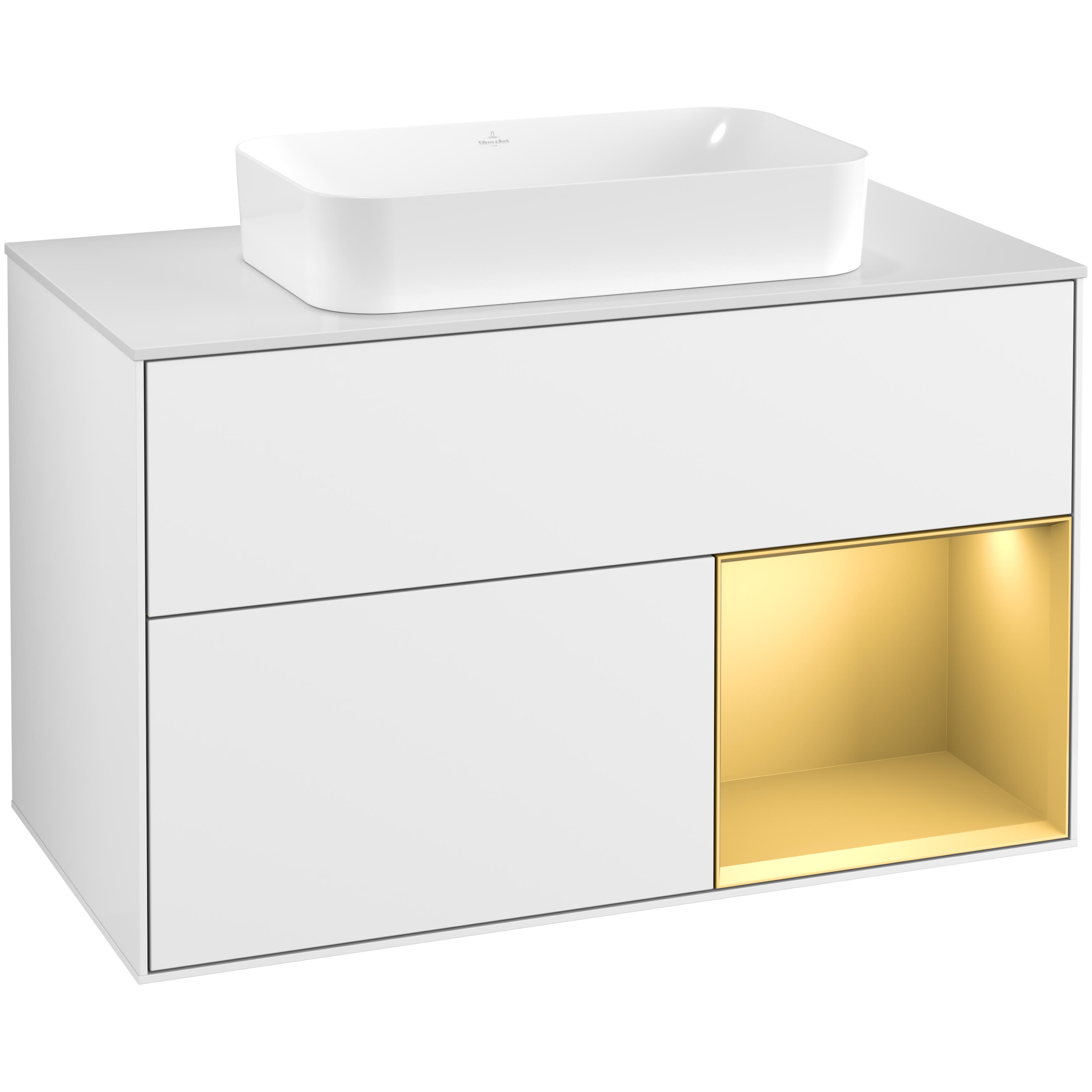 Tvättställsskåp Villeroy & Boch Finion med 2 Lådor Hylla och Bänkskiva för Fristående Tvättställ