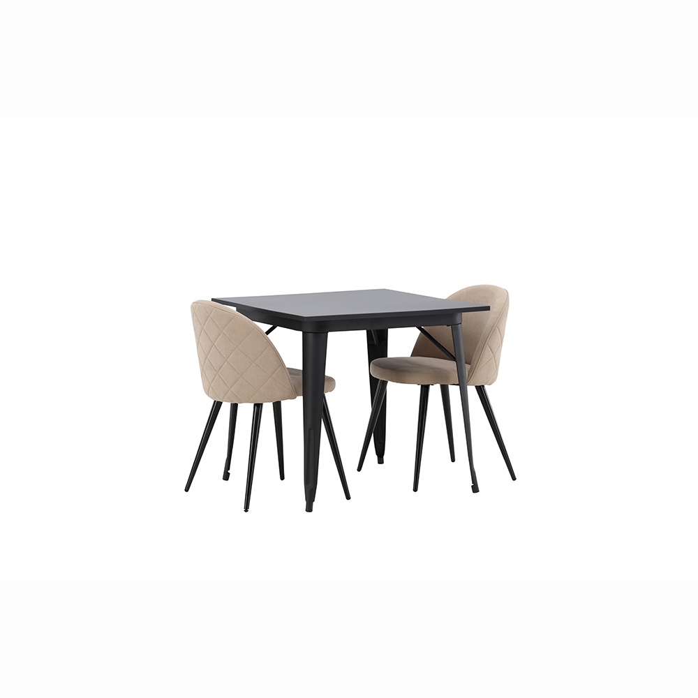Spisegruppe Venture Home Tempe med 2 Velvet Stitches Stoler