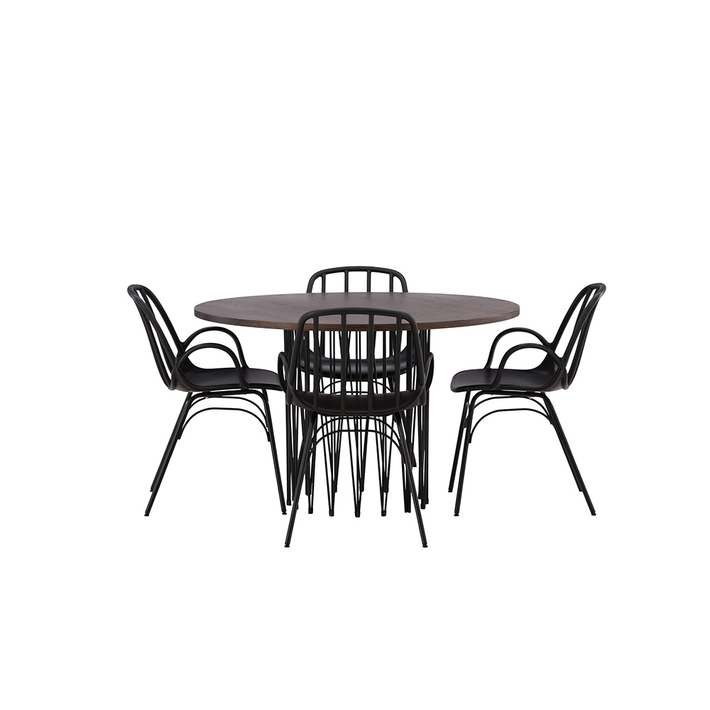 Spisegruppe furniture/fashion Stone round Ø 120 cm med 4 Dyrön Stoler
