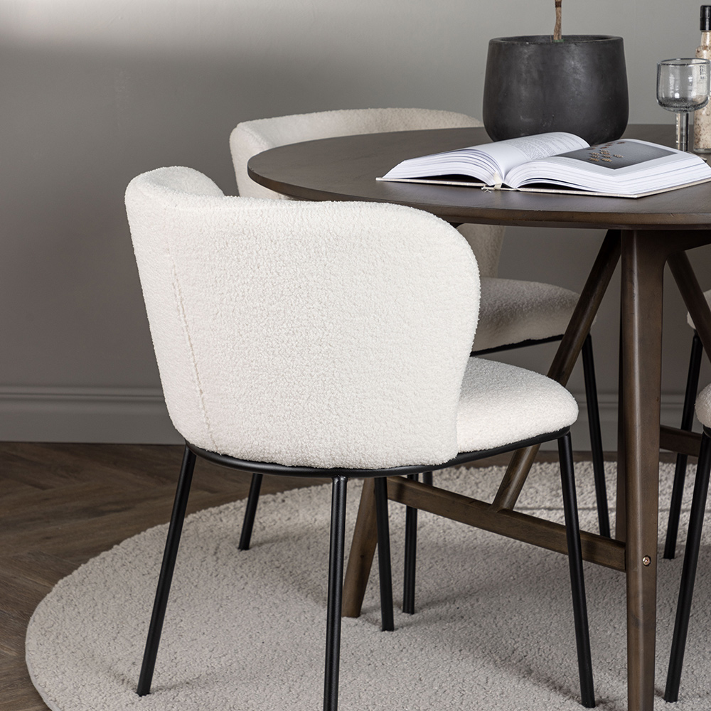 Spisegruppe Venture Home Kaseidon Ø100 cm med 4 stk Edina Stoler
