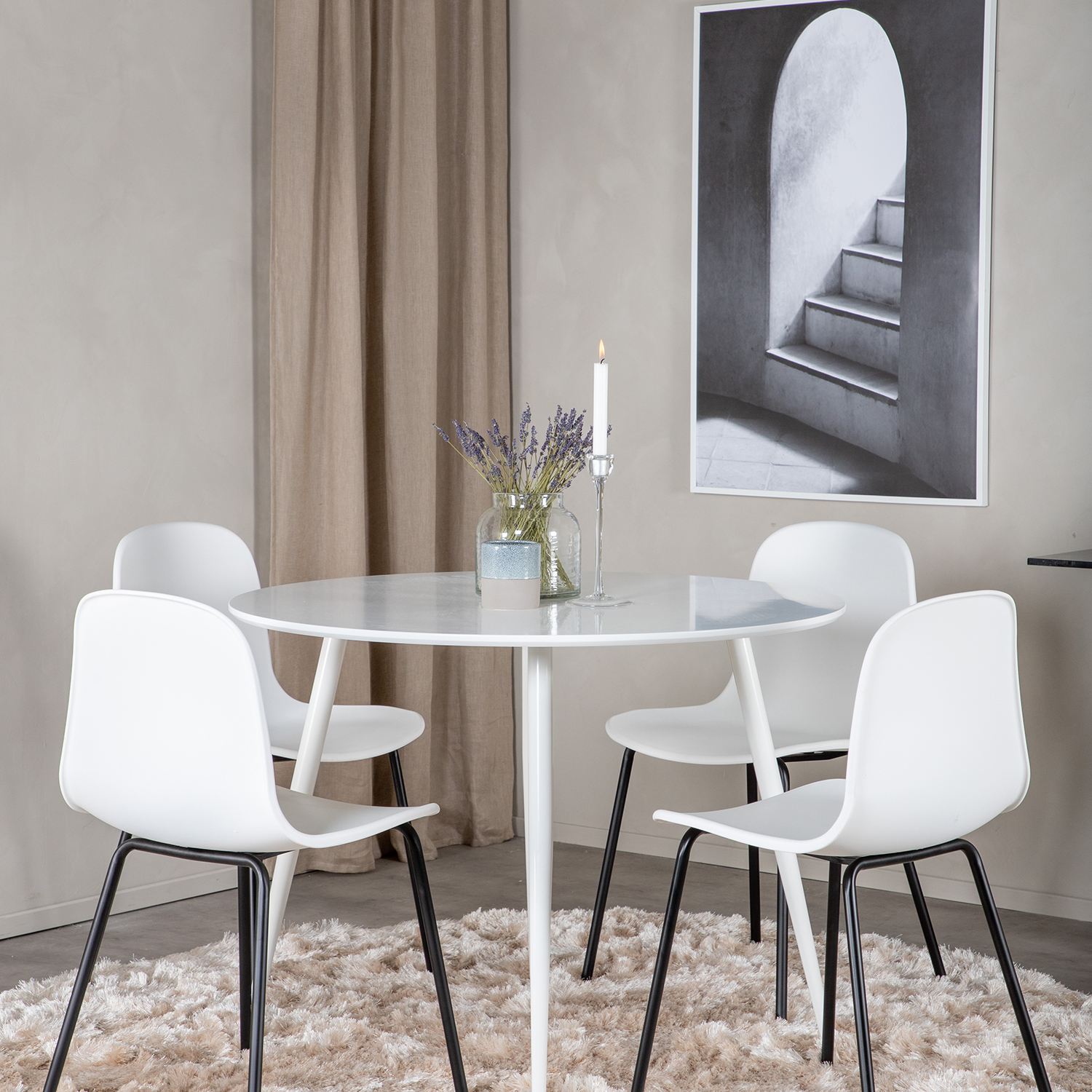 Spisegruppe Venture Home Plake med 4 Ardi Stoler Rundt