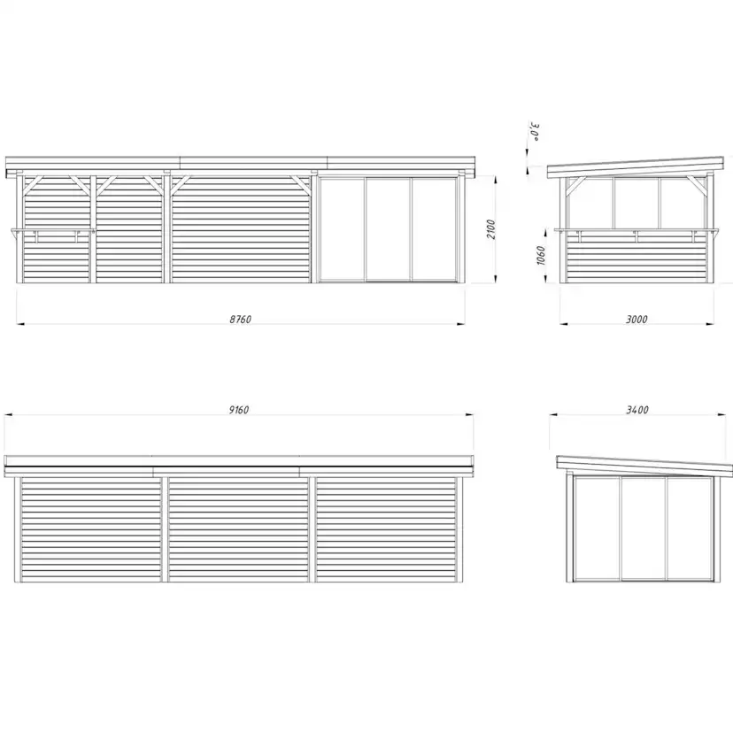 Hagestue Palmako Lenna 24,9 m2 Set 416 Slide