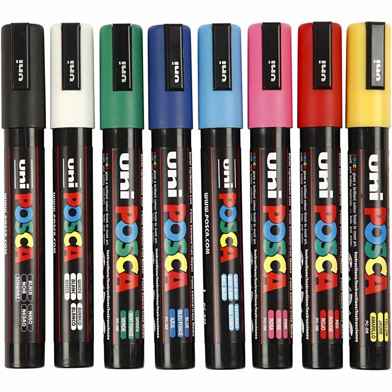 Tusj  Creativ Company Posca Ass Farger Nr Pc-5M Strek 2,5 mm 8 Stk/1 Pk