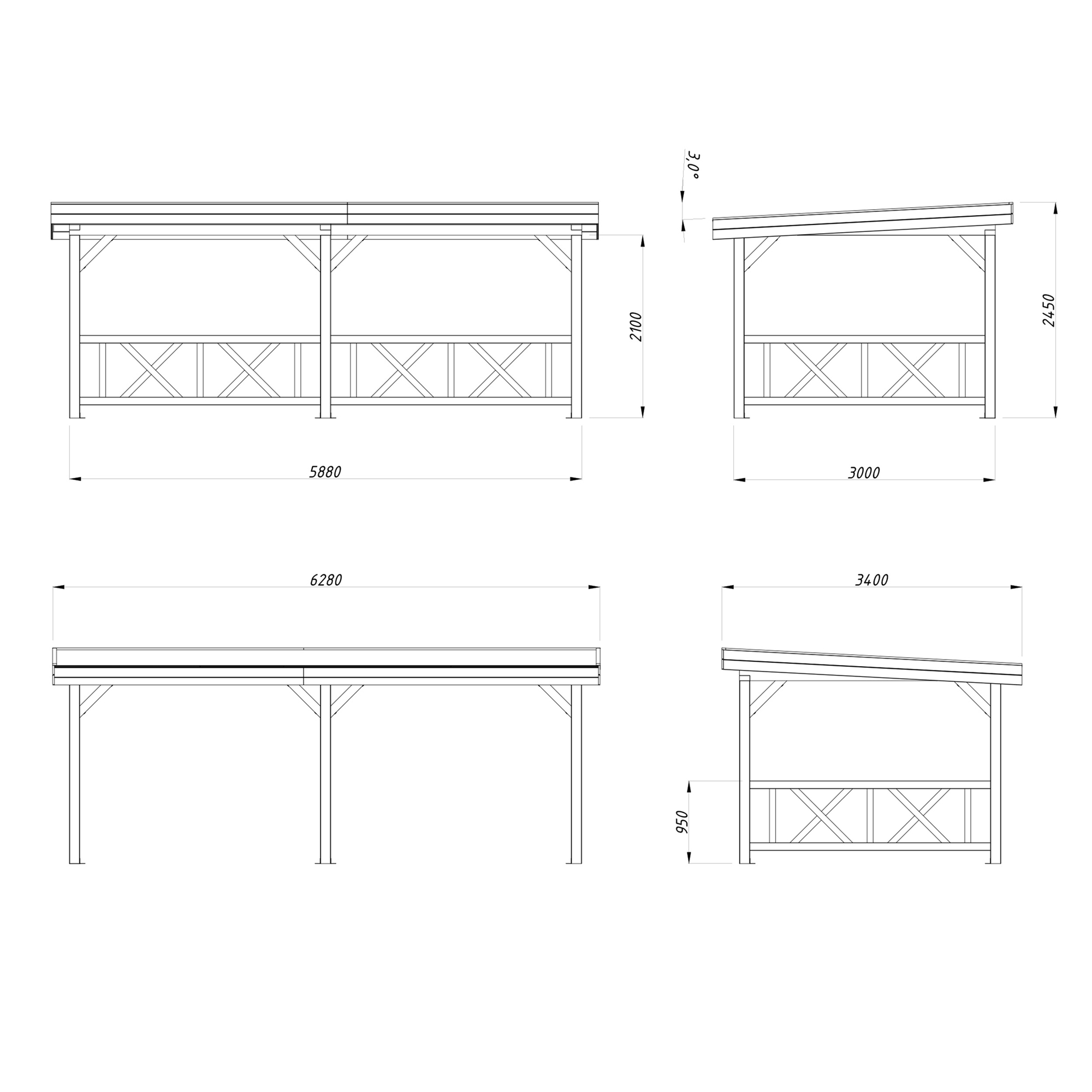 Paviljong Palmako Lenna 16,6 m2 Set 307