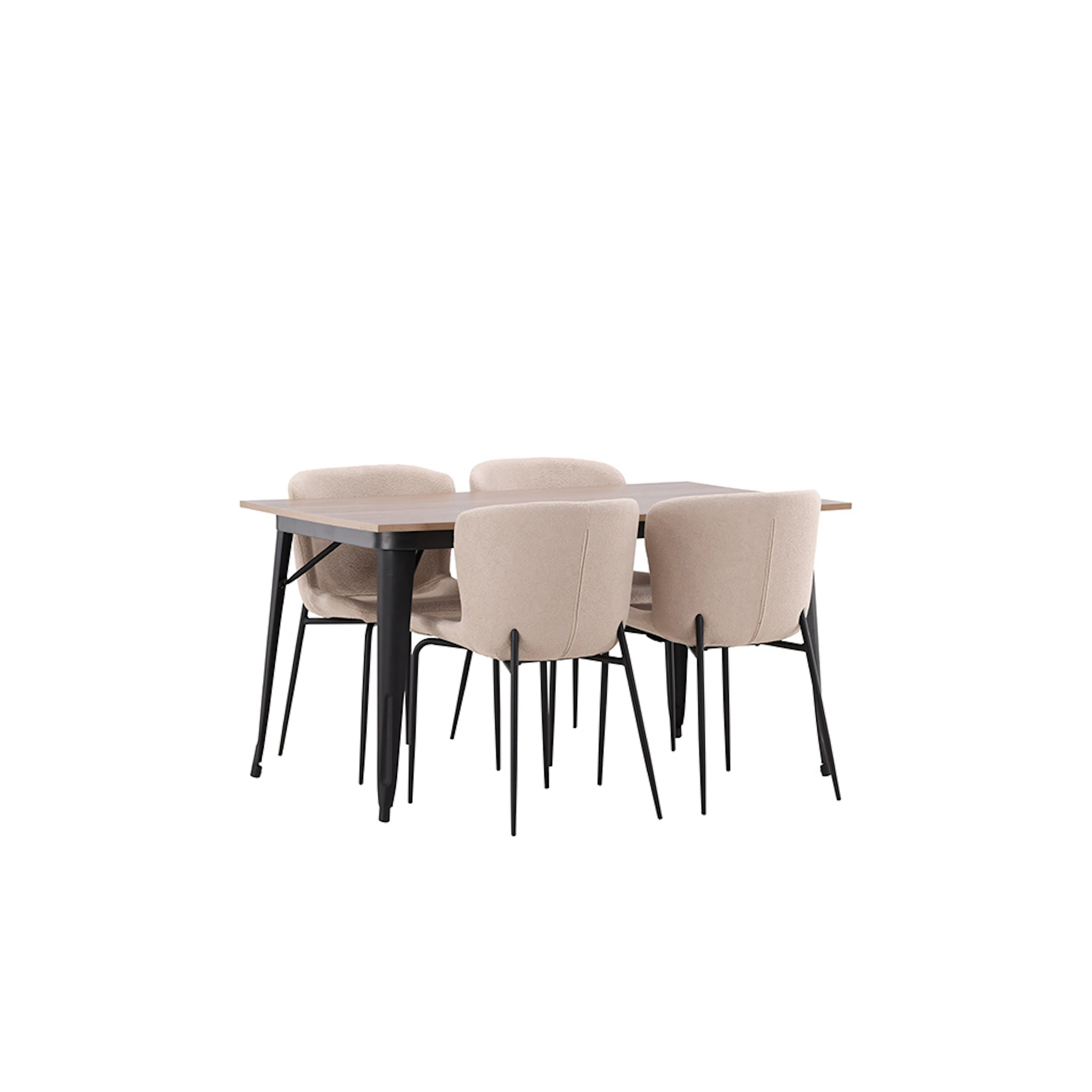 Spisegruppe Venture Home Tempe med 4 Modesto Stoler