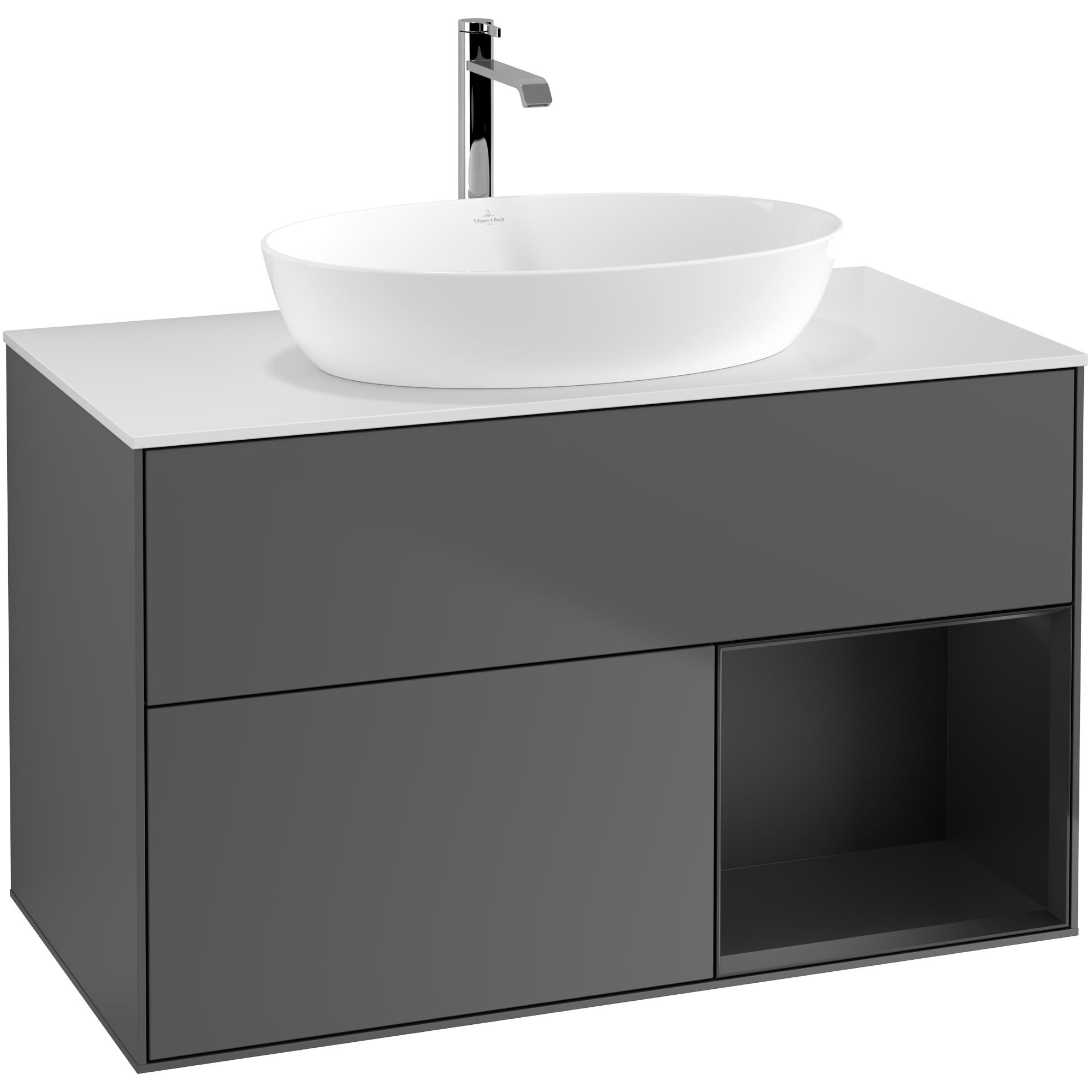 Tvättställsskåp Villeroy & Boch Finion med 2 Lådor Hylla och Bänkskiva för Fristående Tvättställ från Artis & Collaro | badrum - badrumsmobler - tvattstallsskap-och-kommod | KakelKungen