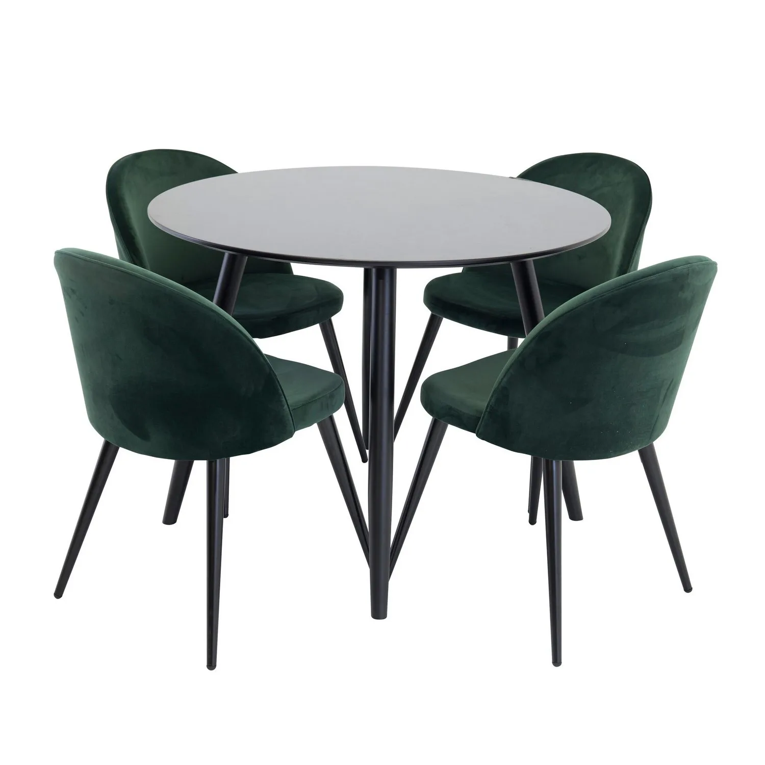 Spisegruppe Venture Home Plaza med 4stk Velvet Stoler