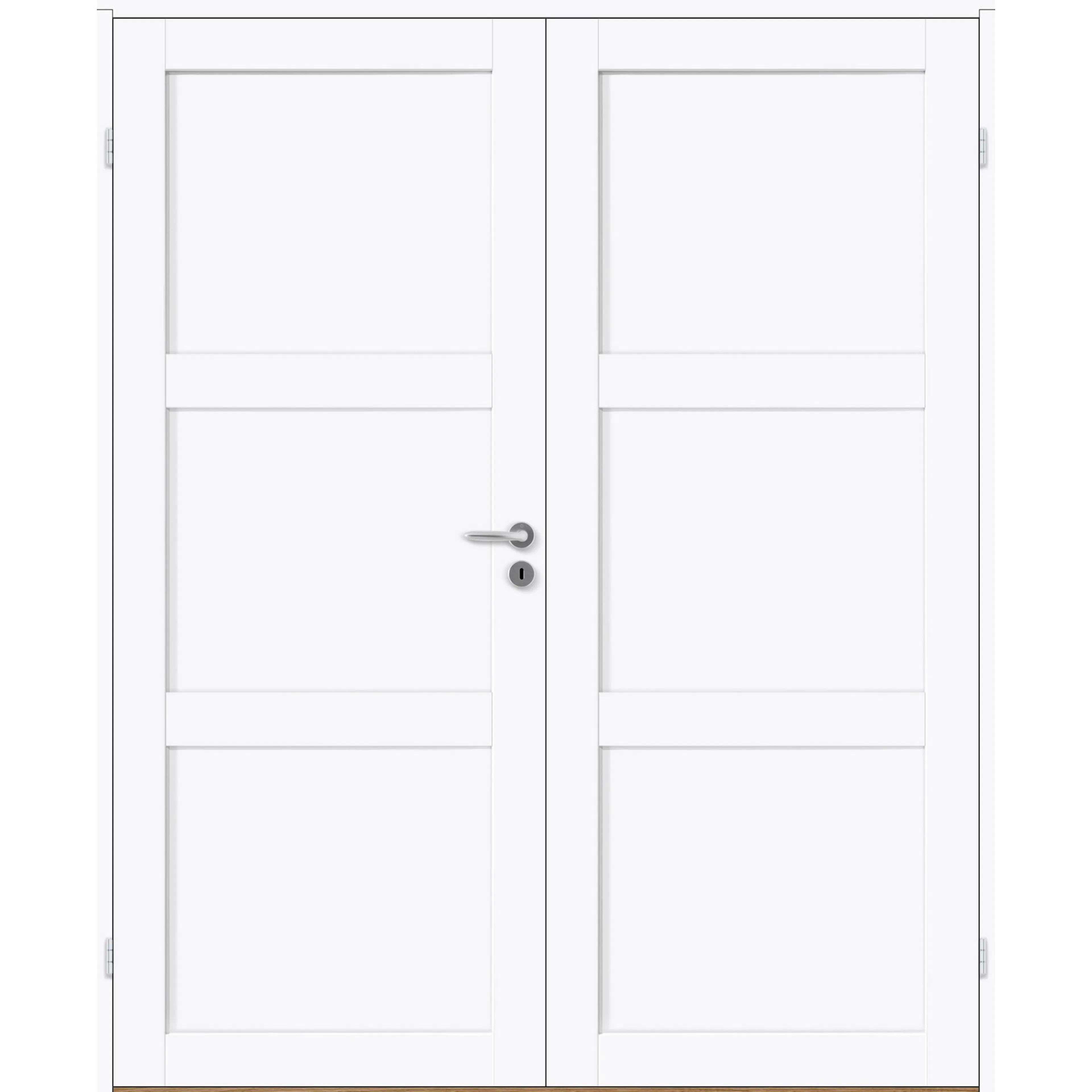 DØRBL TF BASE 3 13X20 KL HV BxH: 133x200 (dørbladmål: 62,5+62,5x194), NCS S-0500-N, Klassisk Hvit
