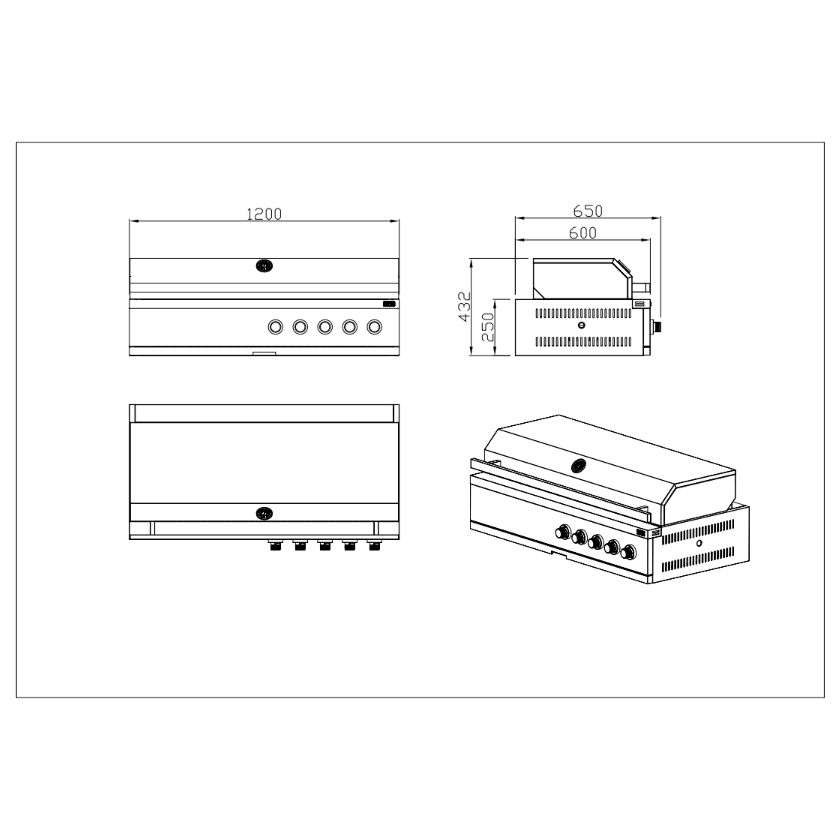 Gassgrill Myoutdoorkitchen Nordic Line Integrerbar 5 Brennere