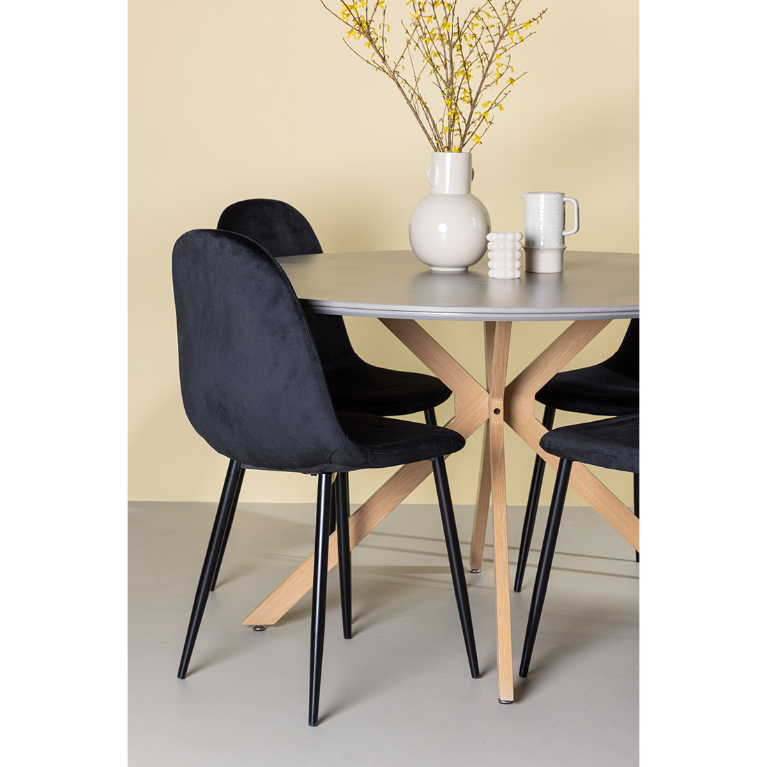 Spisegruppe Venture Home Piazza Ø120 cm med 4st Polar Spisestoler