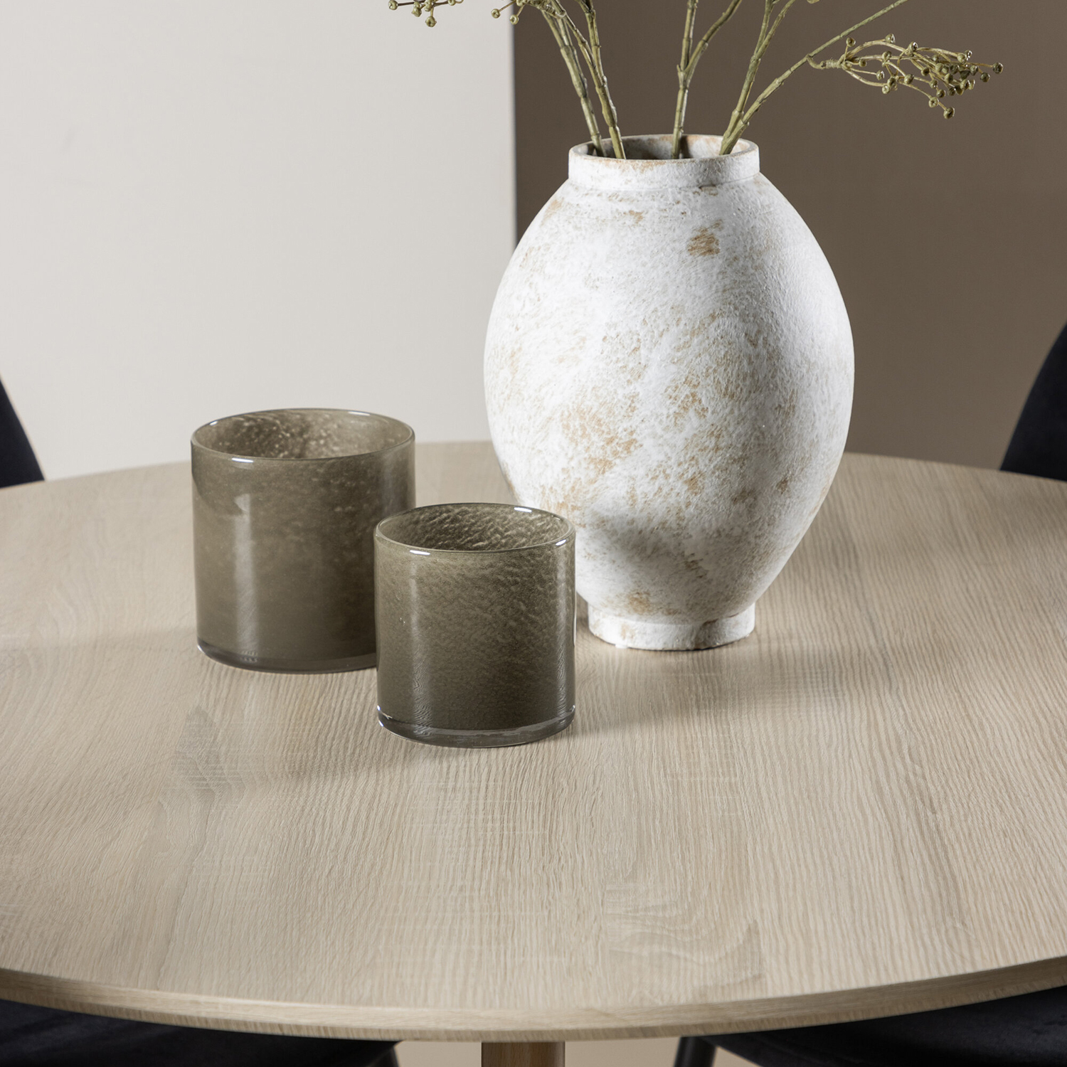 Spisegruppe Venture Home Plaza Ø100 med 4 stk Polar Stoler Fløyel