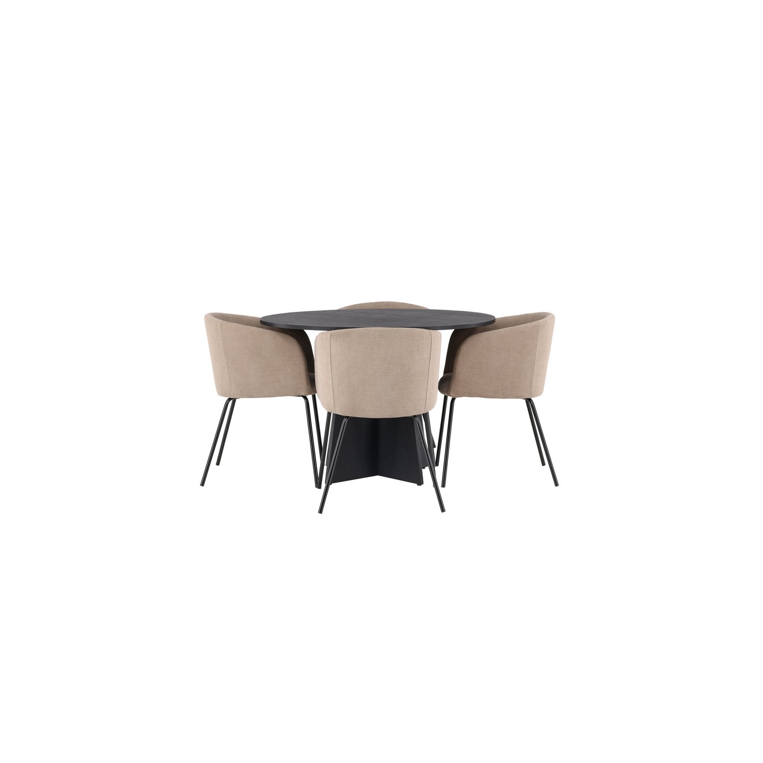 Spisegruppe Venture Home Bootcut Ø110 cm med 4 Berit Stoler
