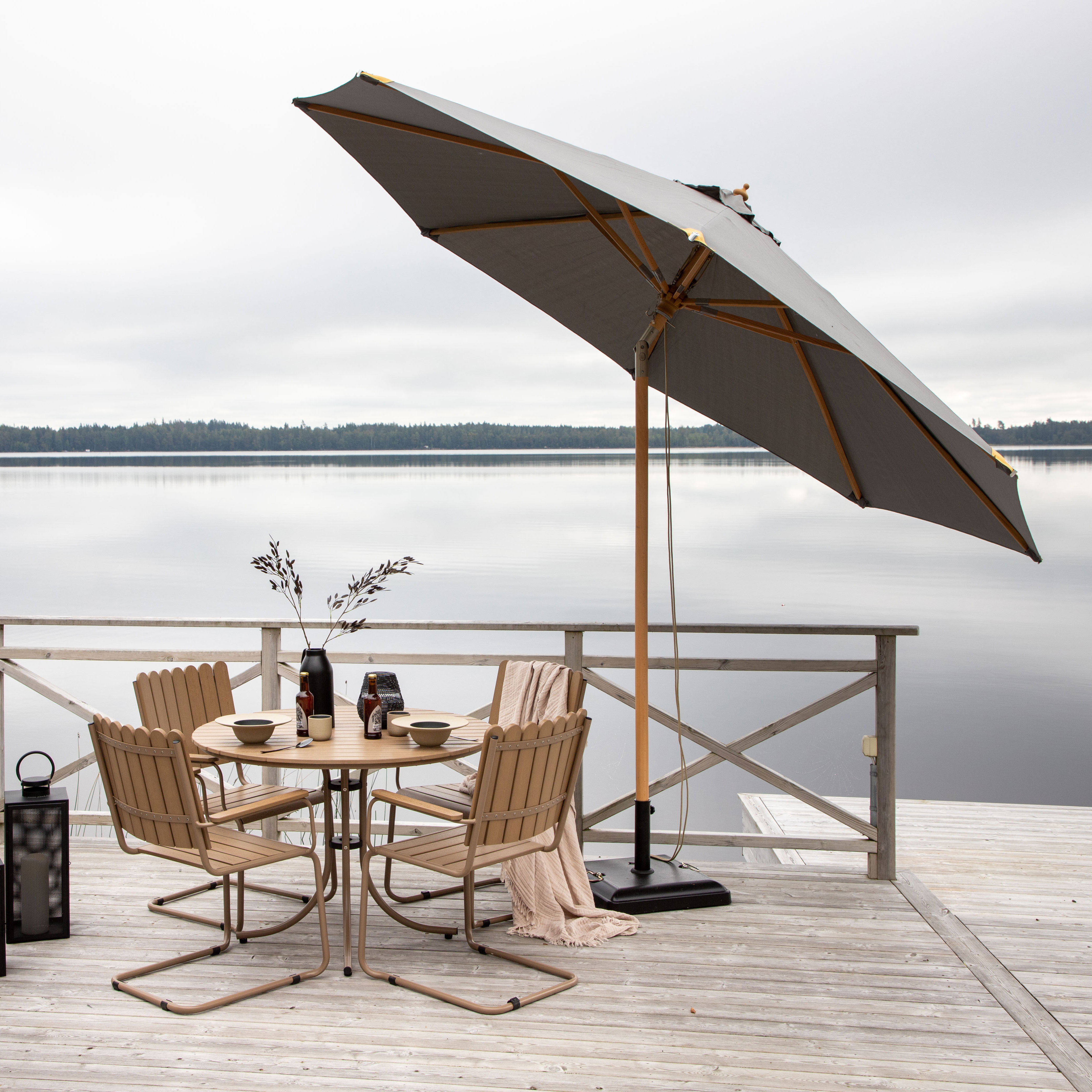 Nypo Umbrella w. tilt, Grey, 330 Grå