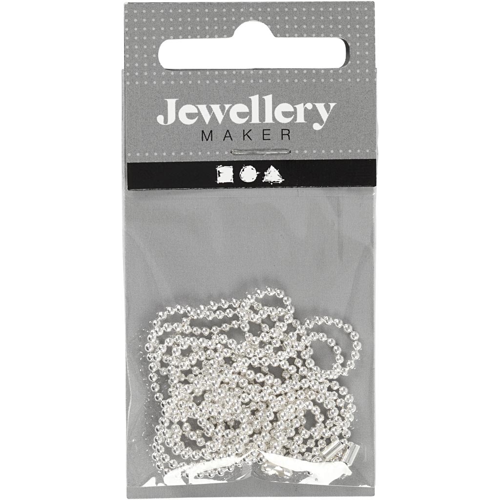 Kulekjede Creativ Company Forsølvet 1 m