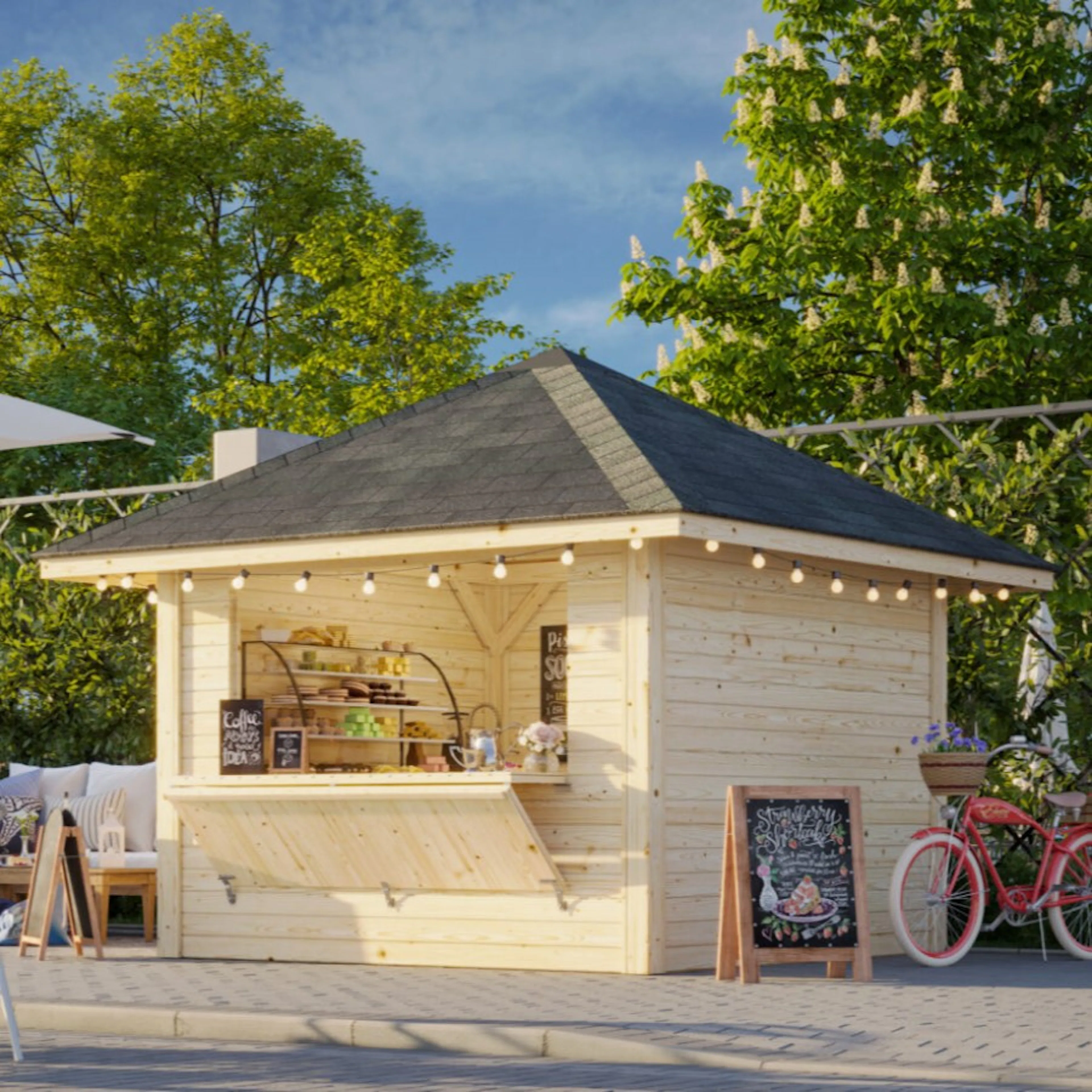 Kiosk Palmako Bianca 8,3 m2 Sett 104