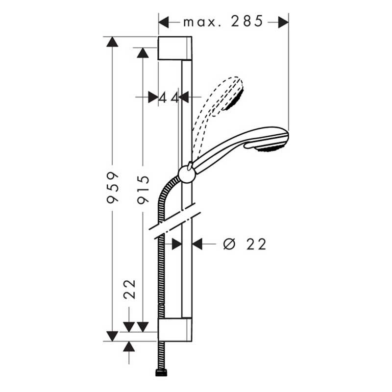 Dusjsett Hansgrohe Crometta 85 Vario 90 cm