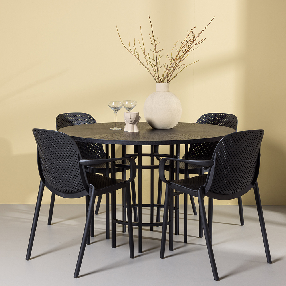 Spisegruppe Venture Home Copenhagen Ø 115 cm med 4 Baltimore Stoler