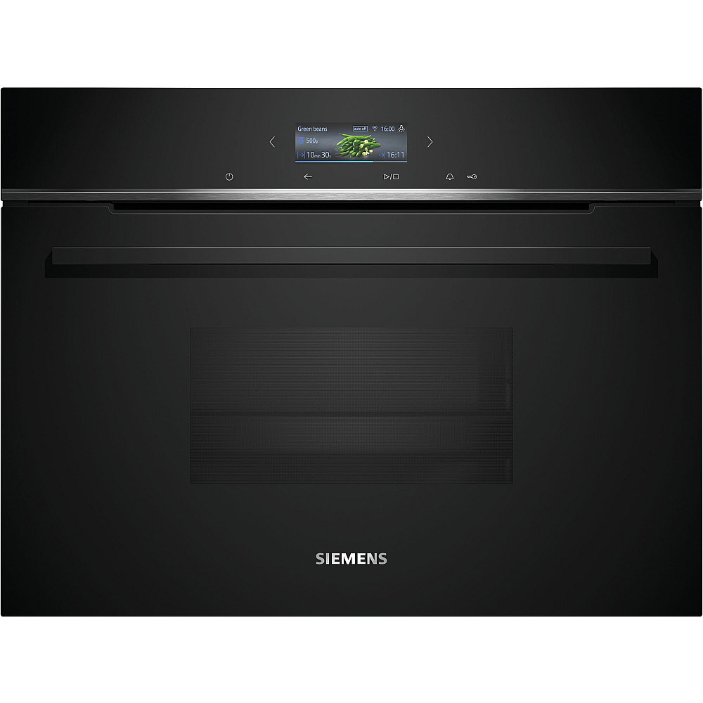 Ovn- og Mikrobølgepakke Siemens iQ700 HR736G1B1 + CD714GXB1 Damp- og Kompaktovn Sort