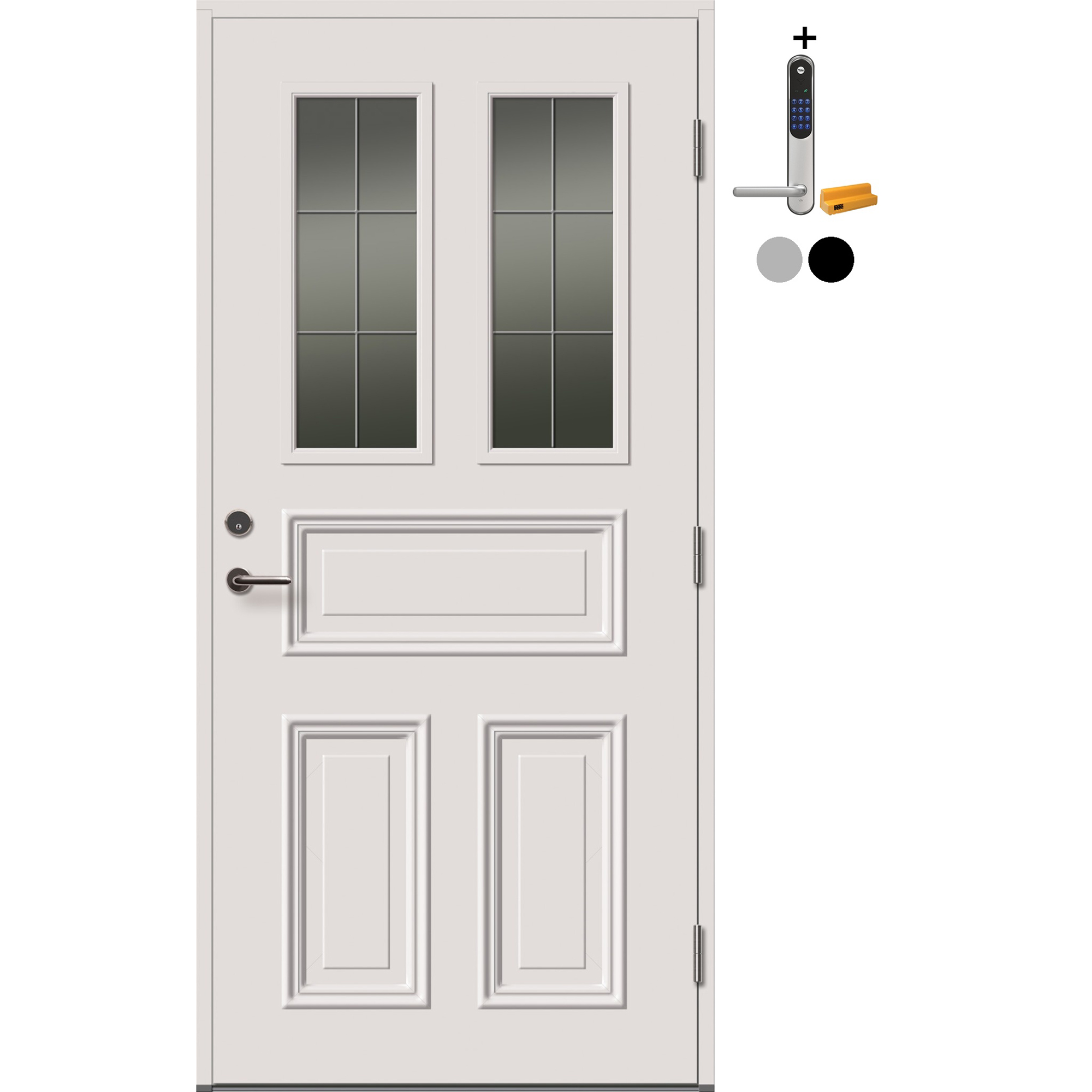 Ytterdør Tundøren Tun 440 Hvit med Yale Doorman Classic Home