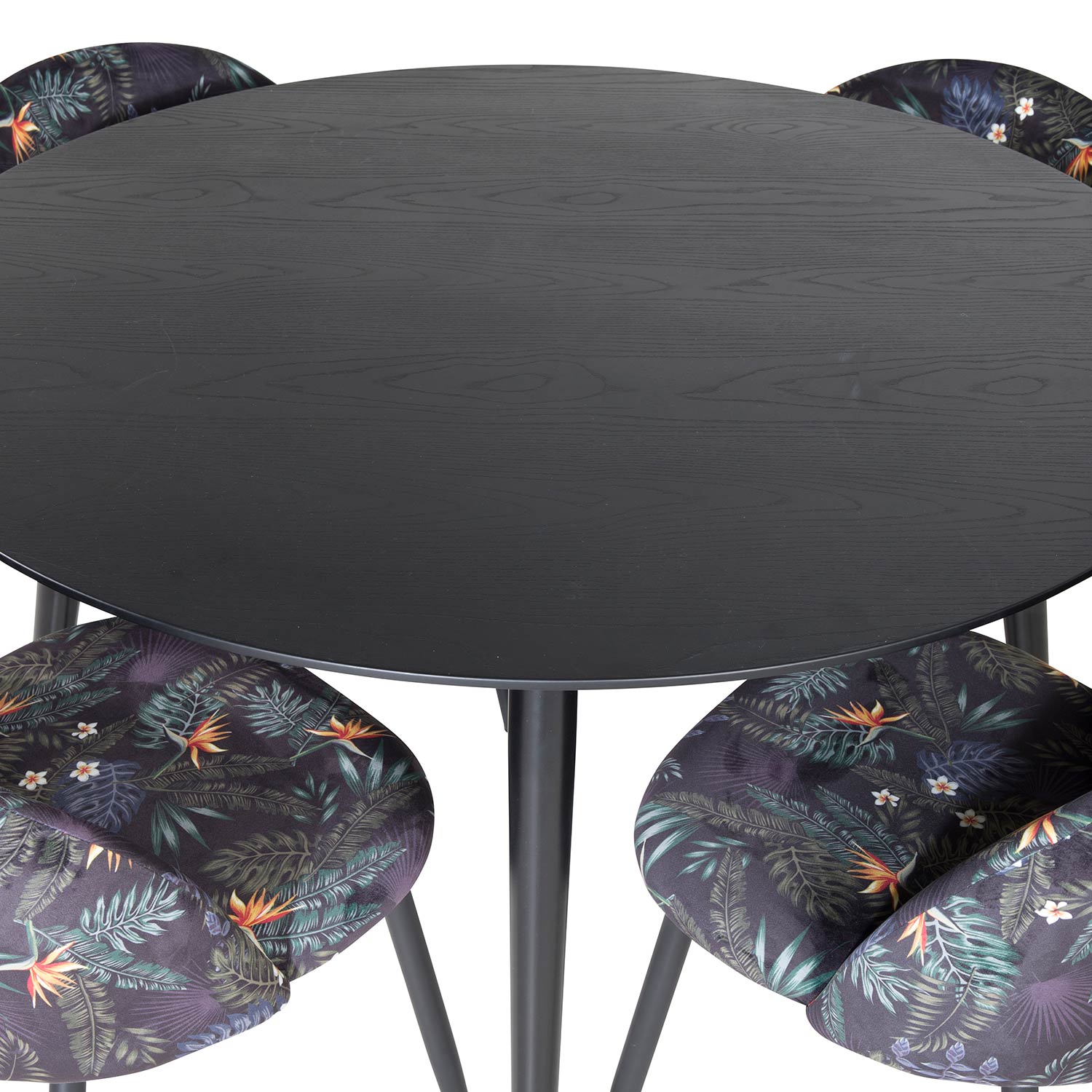 Spisegruppe Venture Home Dipp Ø115 cm med 4 Velvet Stoler