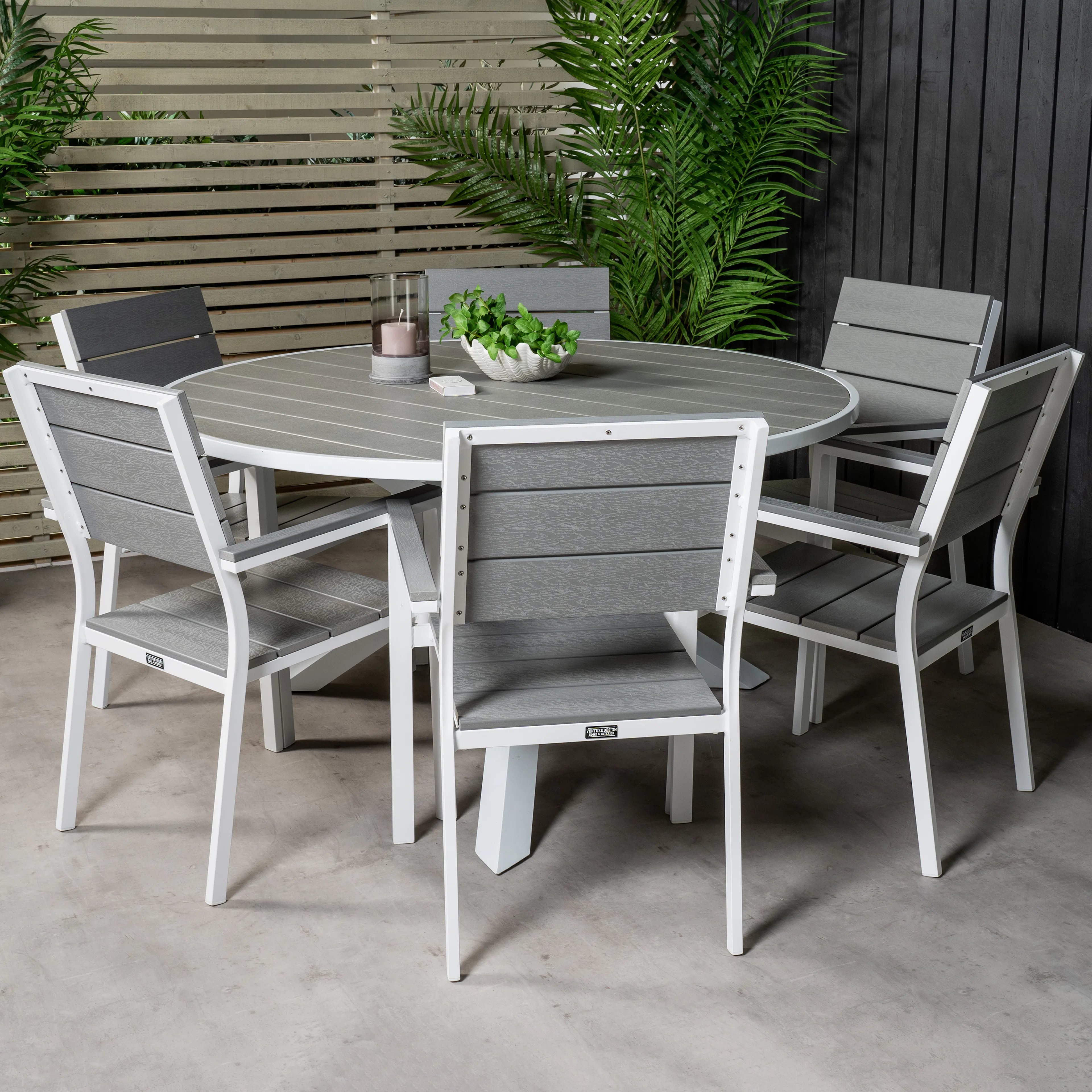 Spisegruppe Venture Home Pincy Ø140 med 6 Lova Stoler