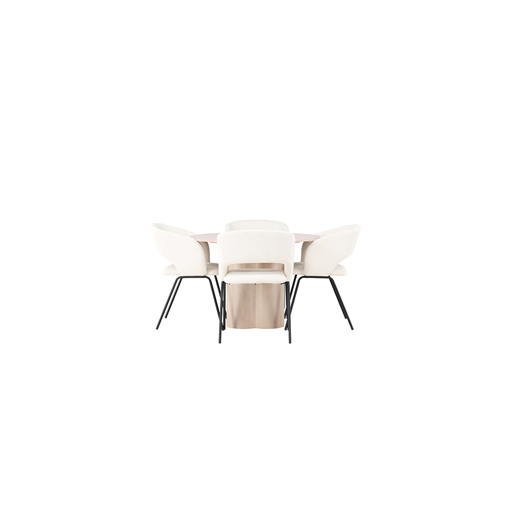Spisegruppe Venture Home Olivia Ø110 cm med 4 stk Day Stoler