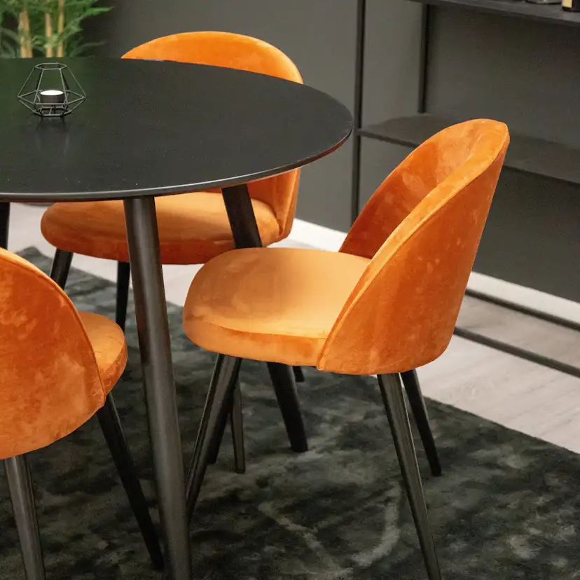 Spisegruppe Venture Home Plaza med 4stk Velvet Stoler