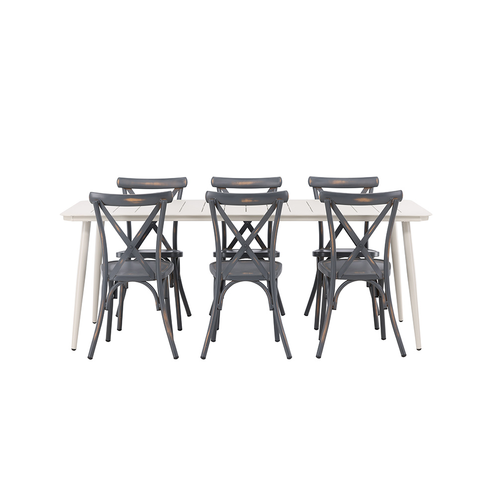 Spisegruppe Venture Home Lina Bord med 6 Tablas Stoler